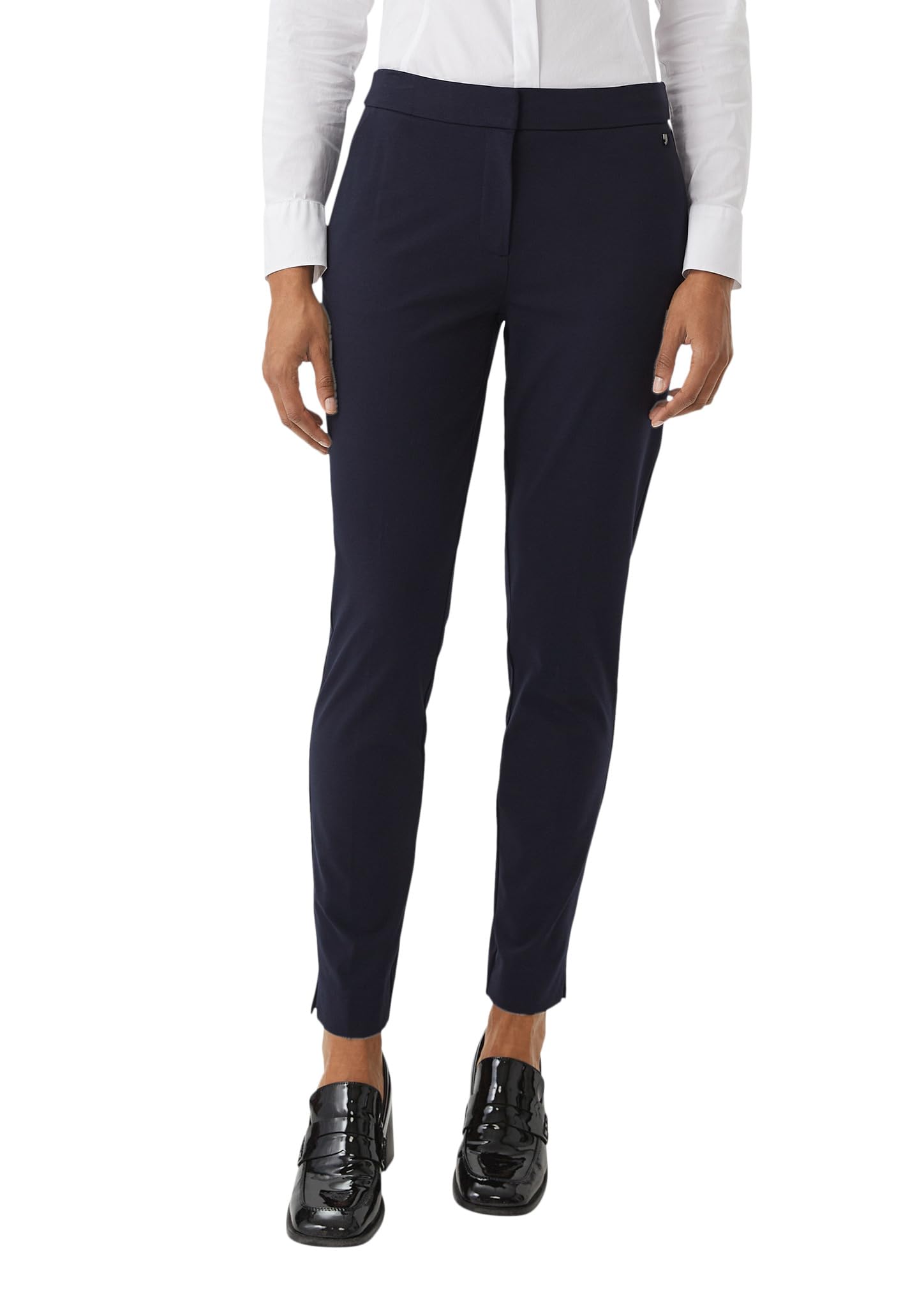 Comma Anzughose Damen, Gr. 38, navy – Slim Fit, knöchelfrei
