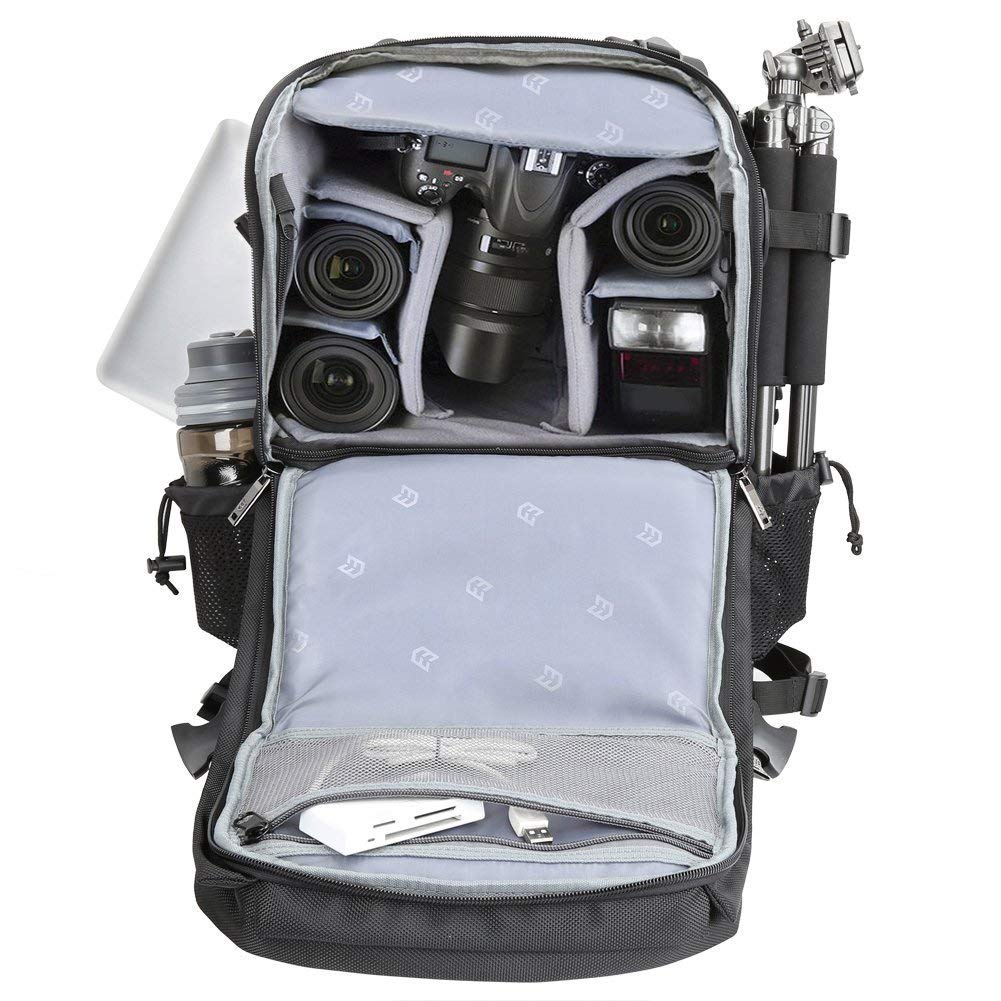Evecase Extra Large Professional DSLR Camera / Laptop Travel Backpack