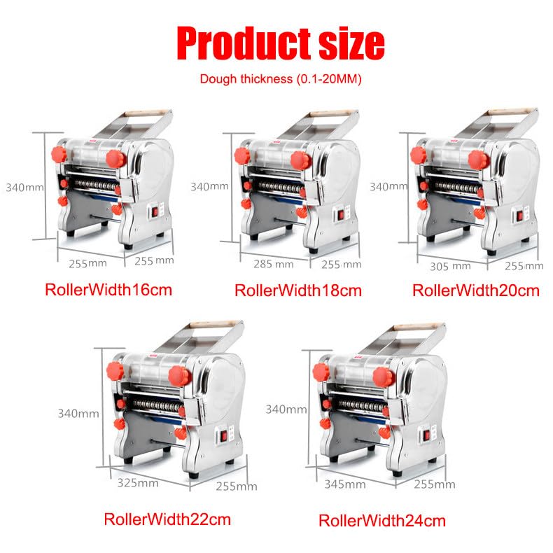 Stainless Steel Commercial Electric Noodle Making, Pasta Maker,Automatic Noodle Machine,Mul-KnifeWidth Choose,RollerWidth16cm-KnifeWidth2.5mm