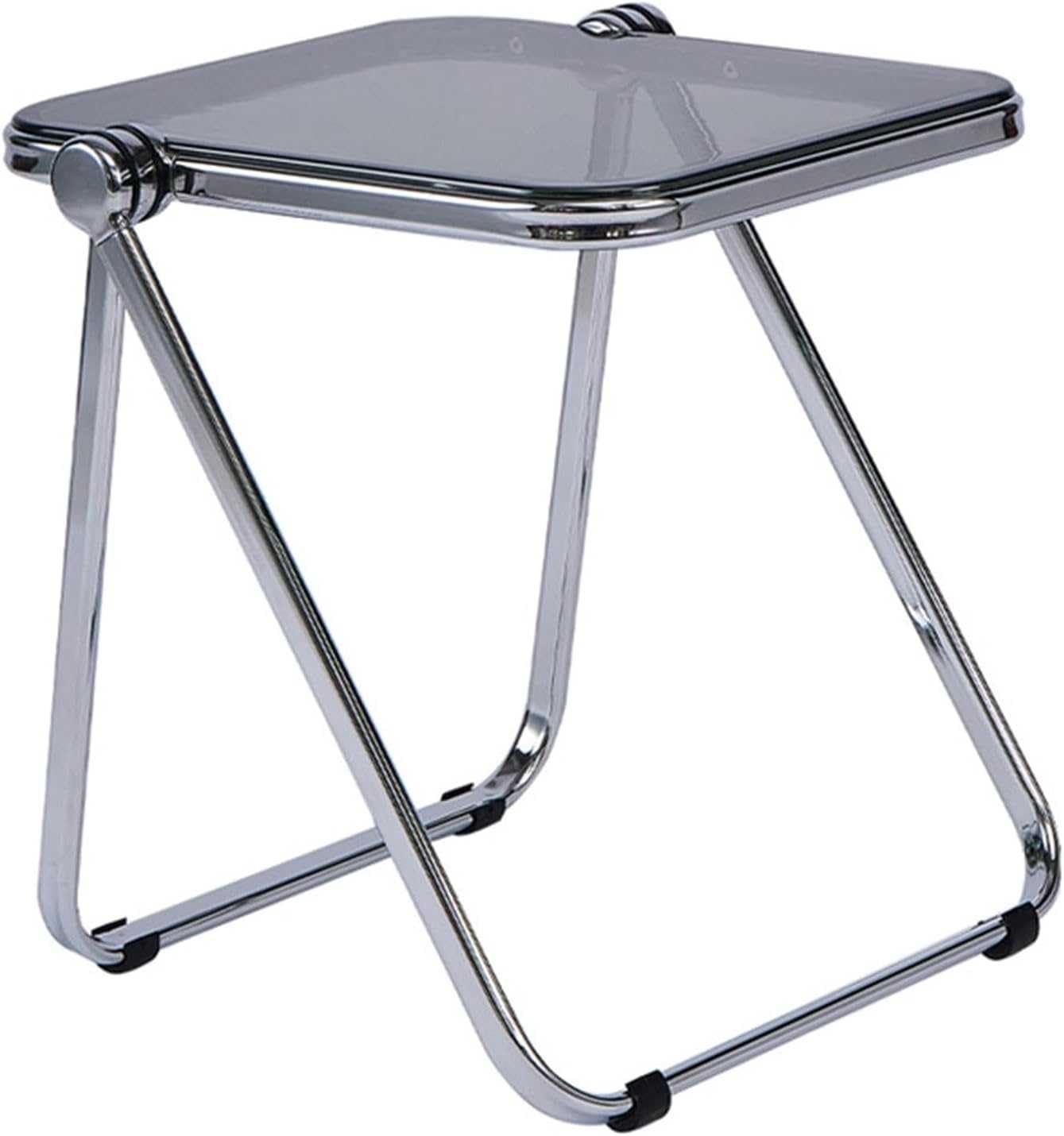Table pliante transparente en acrylique et métal pour ordinateur et salon