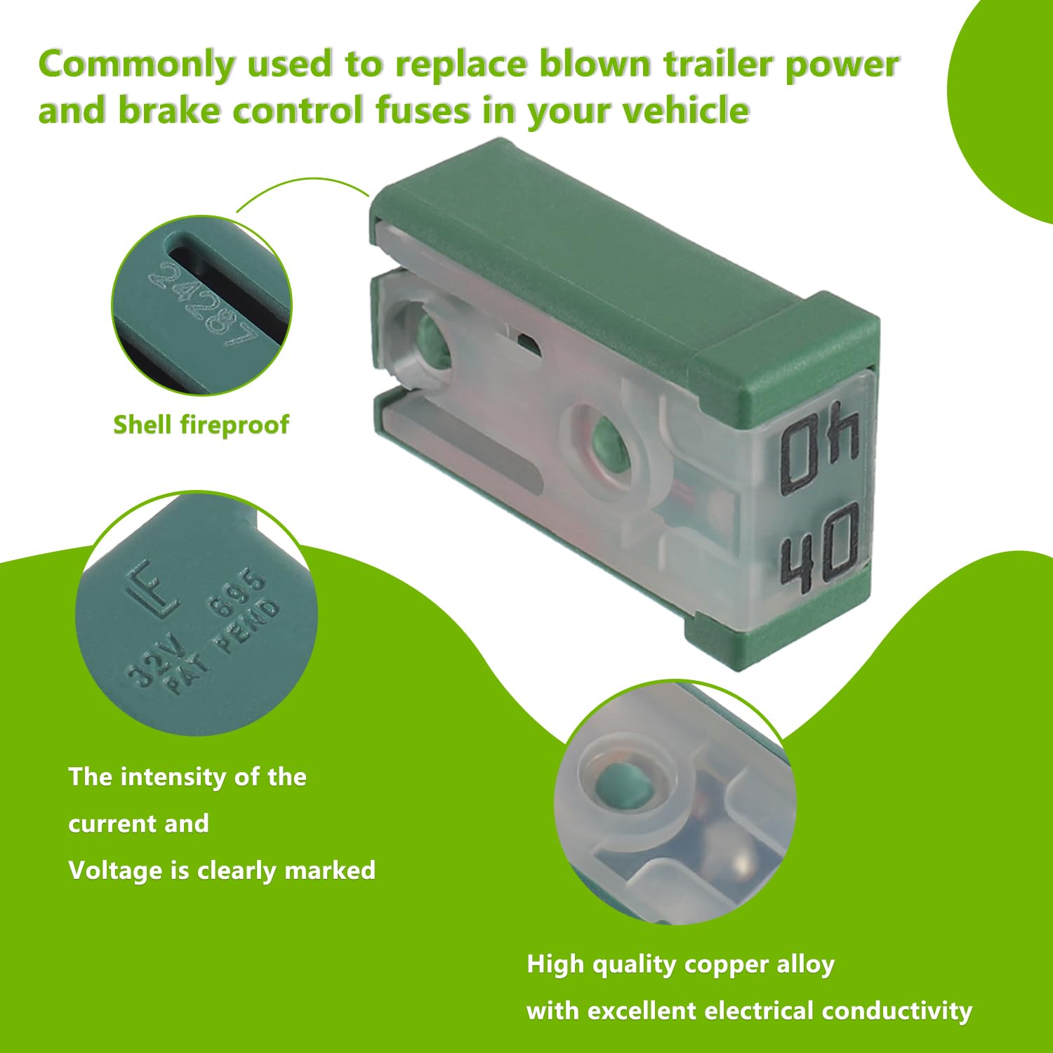 EPLZON 15A 20A 25A 30A 40A 50A 60A 32V Mini Slotted Automotive  