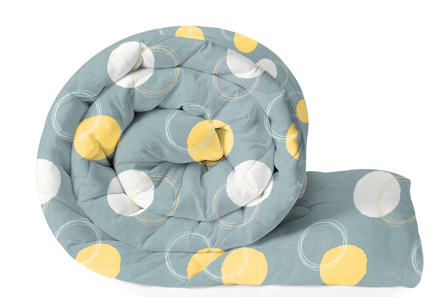 VAS COLLECTIONS 220 GSM Microfiber Reversible AC Comforter |Quit | Blanket | Duvets for King Size Double Bed 180Tc (230X250 cm, Light Green, Yellow and White)-image-11