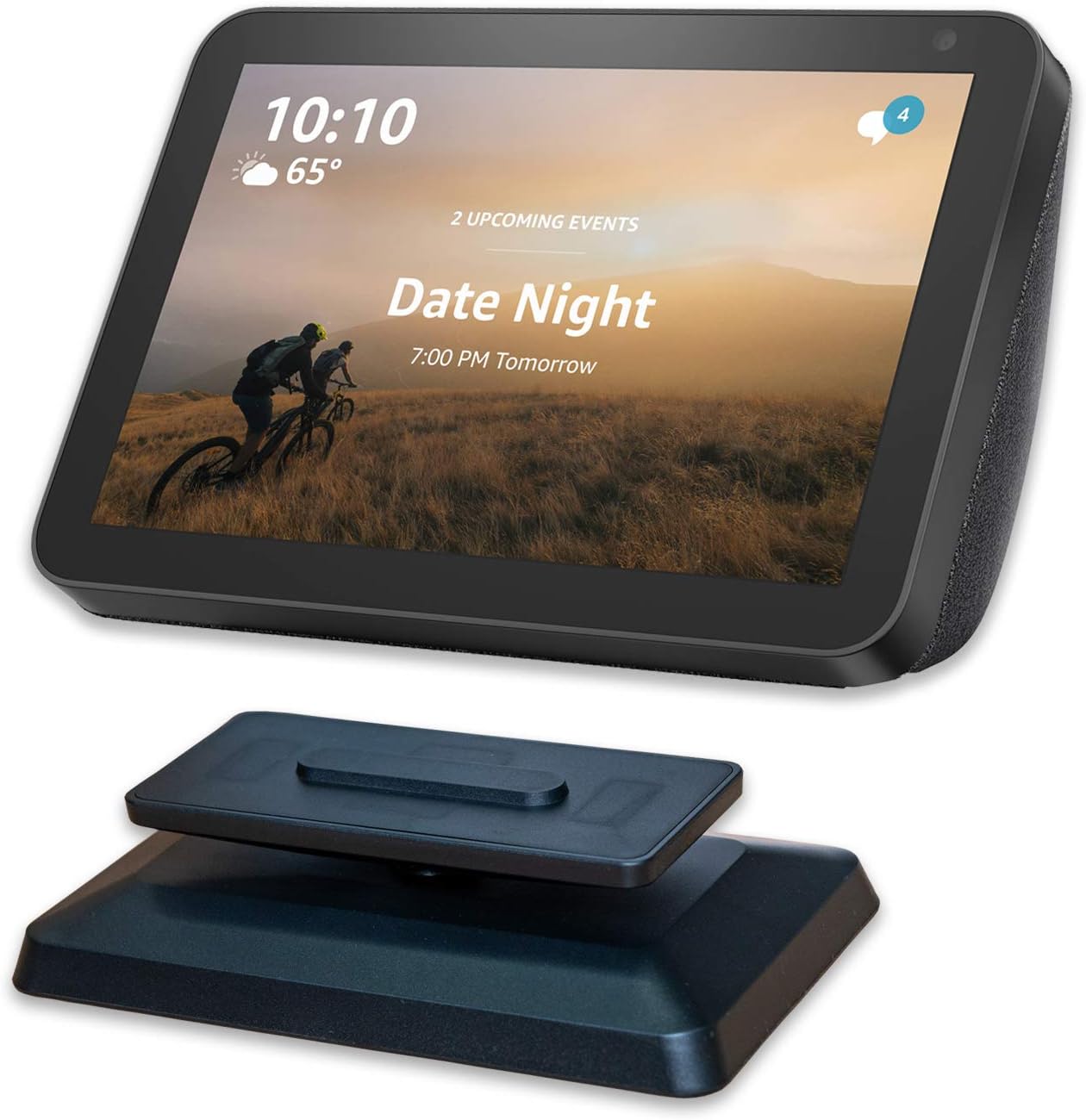 PUUUCI Stand for Show 8 (1st & 2nd Gen), Adjustable Stand Mount Accessories for Your Echo Smart Display with Magnetic Adsorption, 360 Degree Swivel, Tilt Function, Anti-Slip Base (Black)