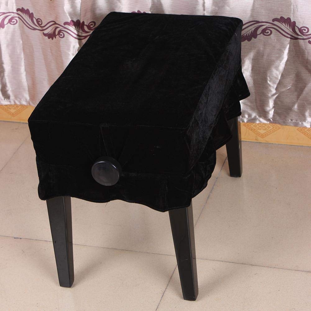 Coprisgabello per pianoforte, coprisgabello decorato per sgabello singolo, sedile universale (nero), accessori per suonare