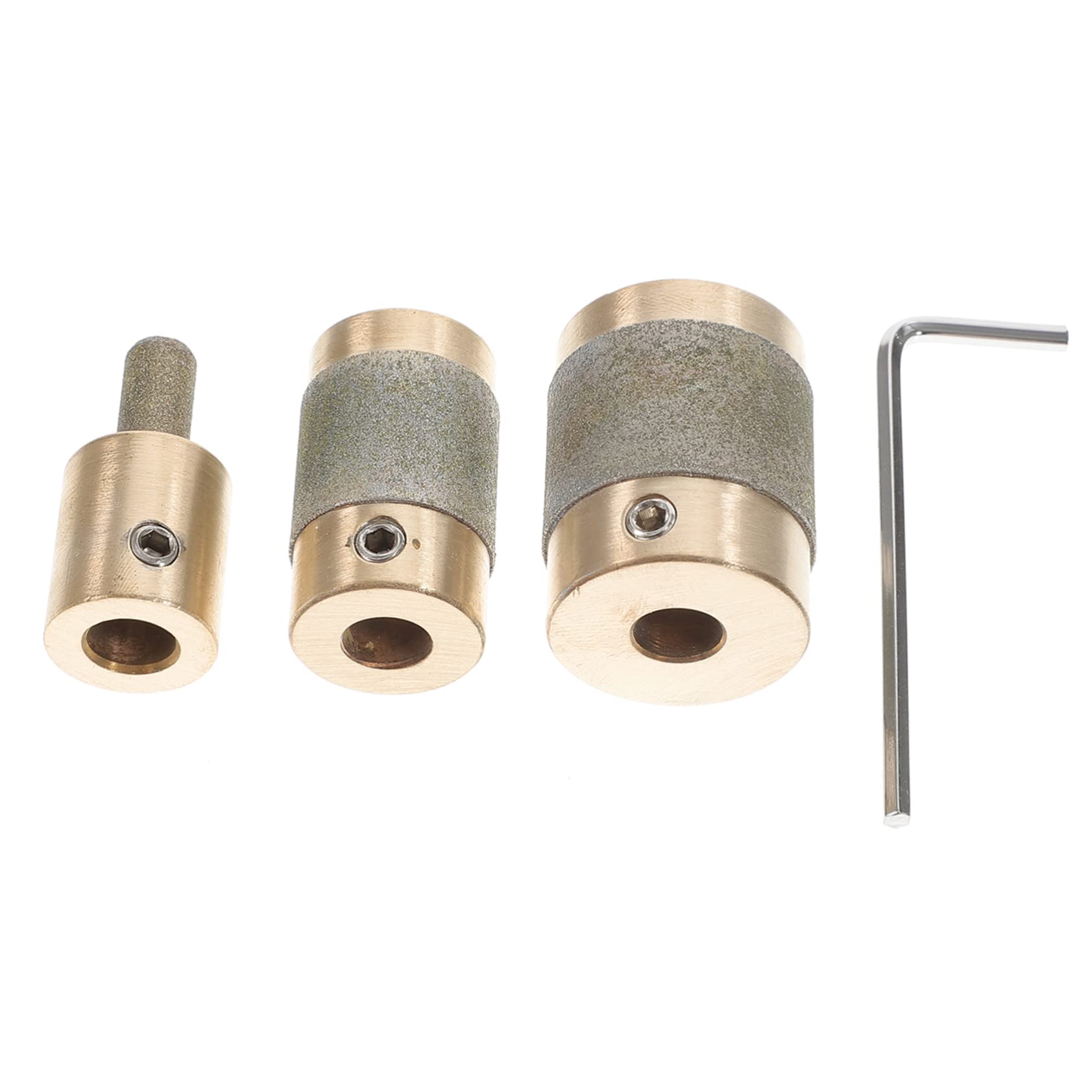 WOONEKY Broca de Vidrio de 3/4 y 1/4 Pulgada Núcleo de Cobre y Muela Abrasiva para Vidrieras, Herramienta para Pulir Vidrio y Reparación de Materiales