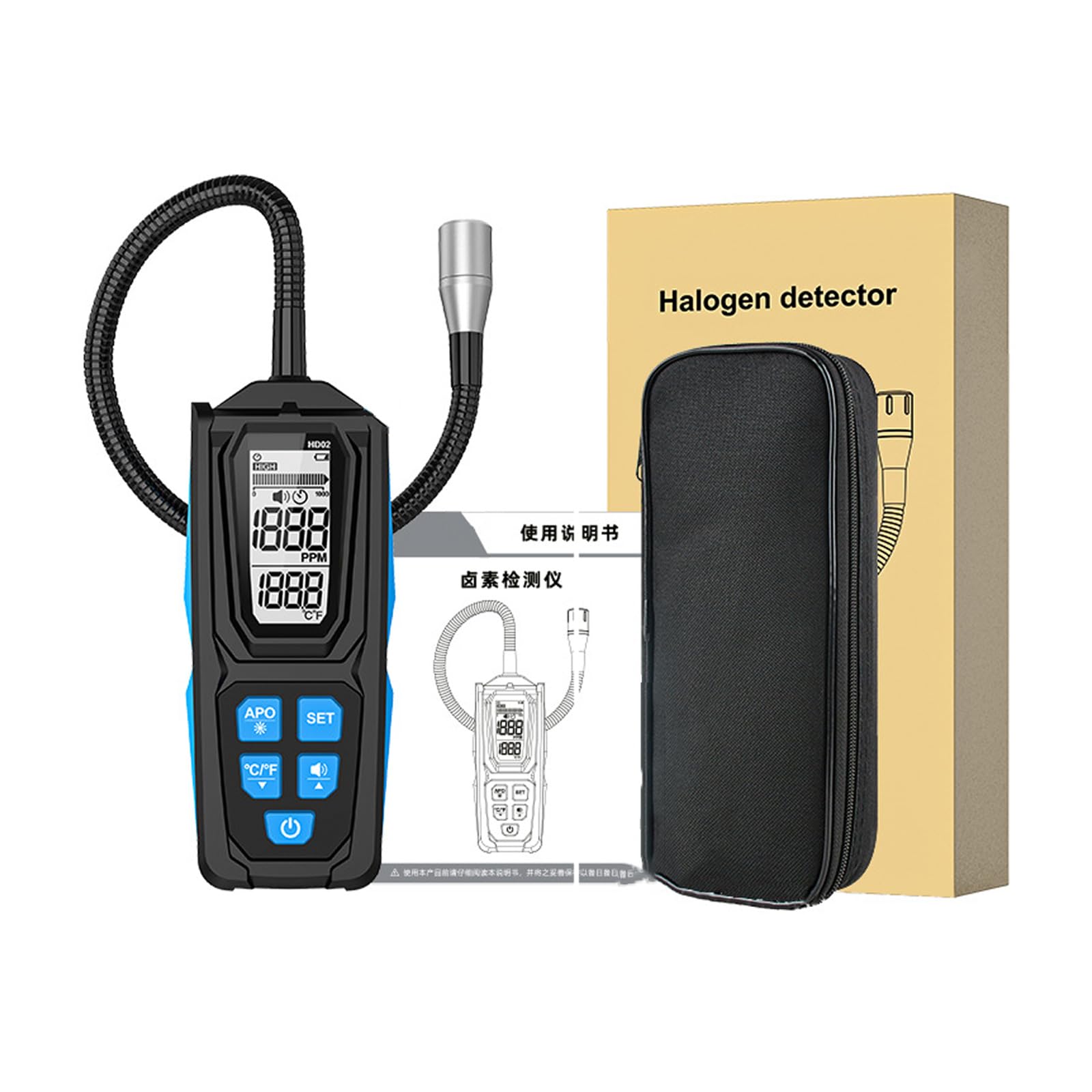 Zxfdsfdbnm Hd02 Accurate 1000Ppm Ranges Refrigerants Leak Detector With Led For Air Conditioning Repair And Refrigeration Leak Detector