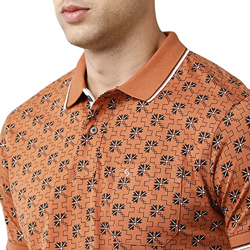 Classic Polo Mens Cotton Printed Half Sleeve Slim Fit Polo Neck T-Shirt