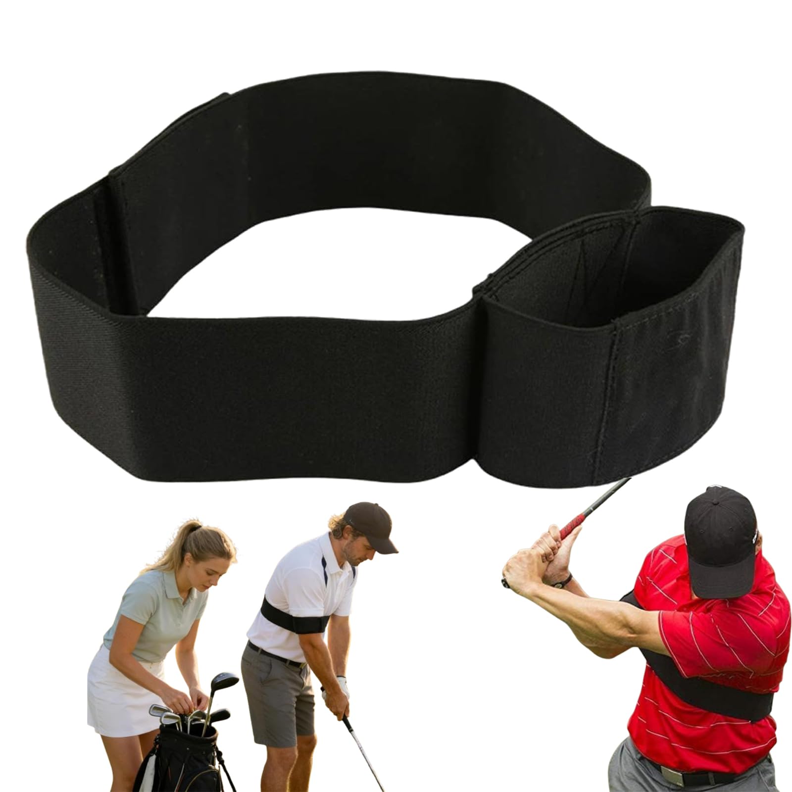 TRS Slider Golf Training Aid, Adjustable Golf Swing Correcting Arm Band for Connection & Stability, Premium Nylon Elastic Swing Trainer for Beginners, Men & Women