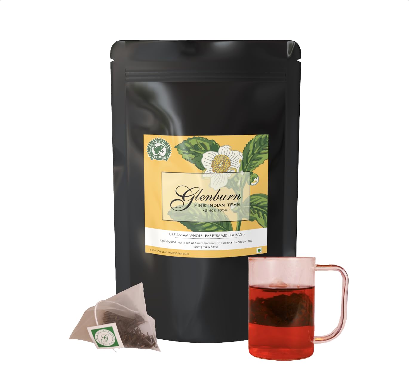 Glenburn Tea Direct Pure Assam Tea Pyramid Silk Tea Bag 50Pc-Fresh And Direct From Khongea Tea EstateISavour The Flavour Of Premium Single-Estate Assam Tea,120 Grams (B0CQLWNSGS) Amazon Price History, Amazon Price Tracker