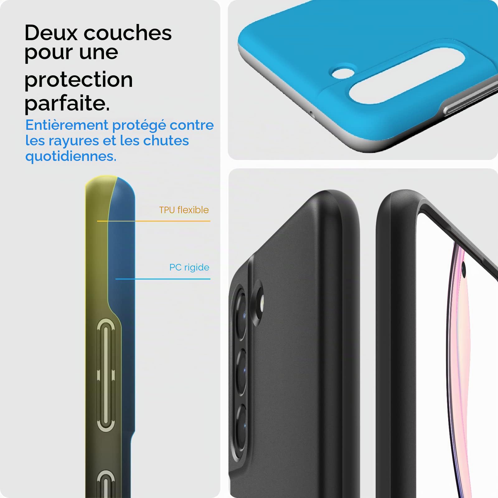 Spigen Thin Fit Coque Compatible avec Samsung Galaxy S21 FE 5G - Noir