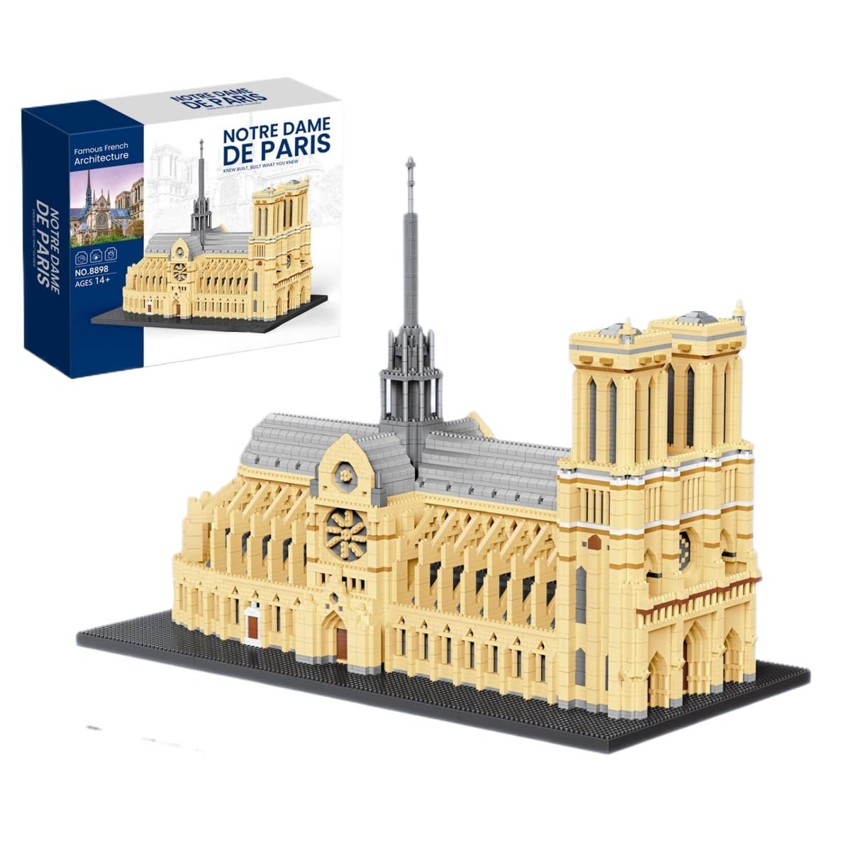 Notre Dame de Paris Bausteine Bausatz, Gedenk Architektur Modellbausatz, Weltberühmter Wahrzeichen Architektur Haus Bauklötze, Modular Haus Modell Kit für Erwachsene