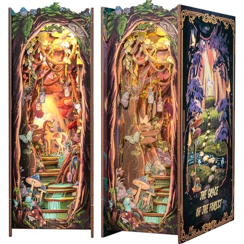 Fsolis Book Nook Kit, DIY Miniature Room House Kit 3D Wooden Puzzle Craft Kit for Adult Decorative...