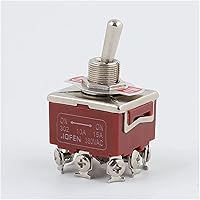 Vista 3 de Botón de interruptor de encendido, 1 unidad E-TEN303 0.472 in, 9 pines, 3 posiciones, interruptor basculante de encendido/apagado, interruptor