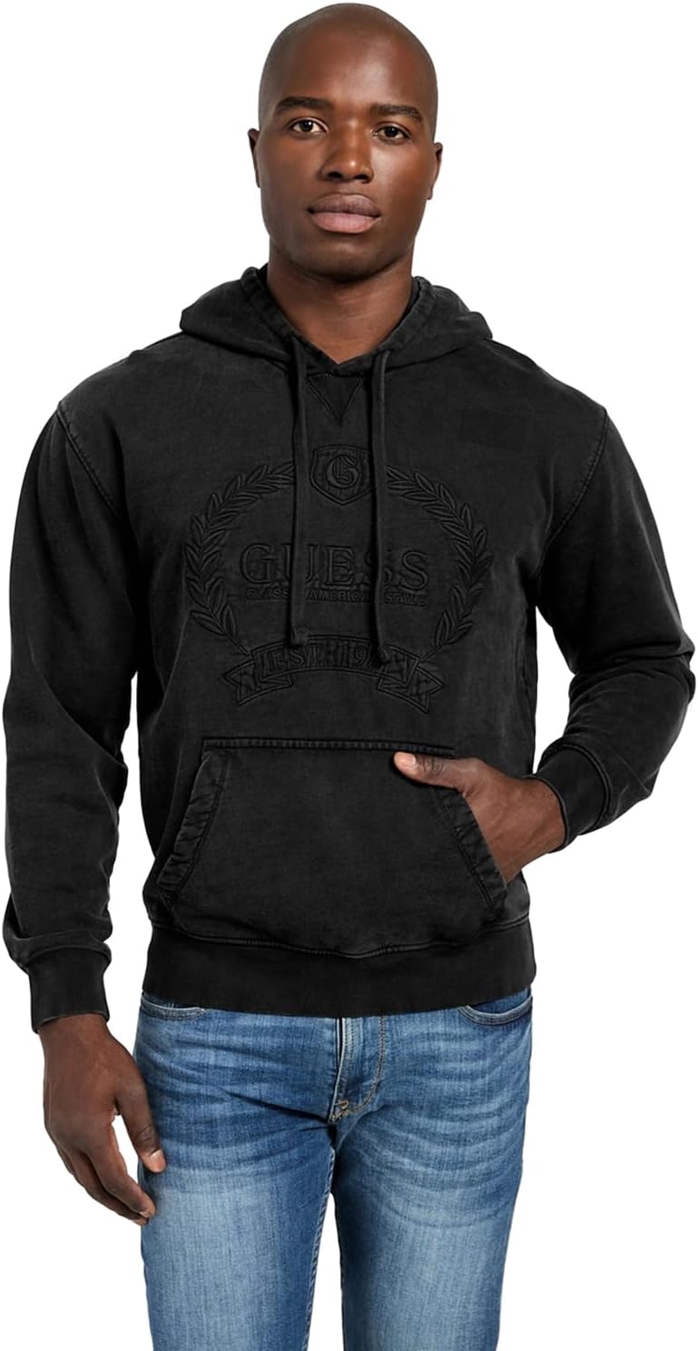 GUESS mens Eco Eco Tyler Heavy Guess Hoodie