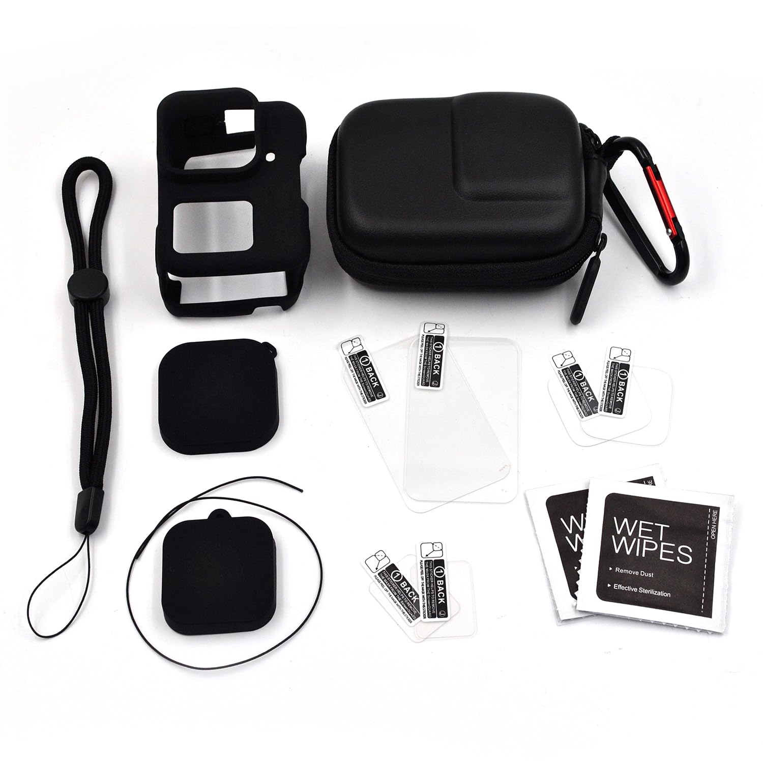 Begguath Sports Camera Accessory Kit for Insta360 Ace Pro, Including Silicone Protector, Hard Shell Travel Storage Carrying Case, Silicone Lens Cover,