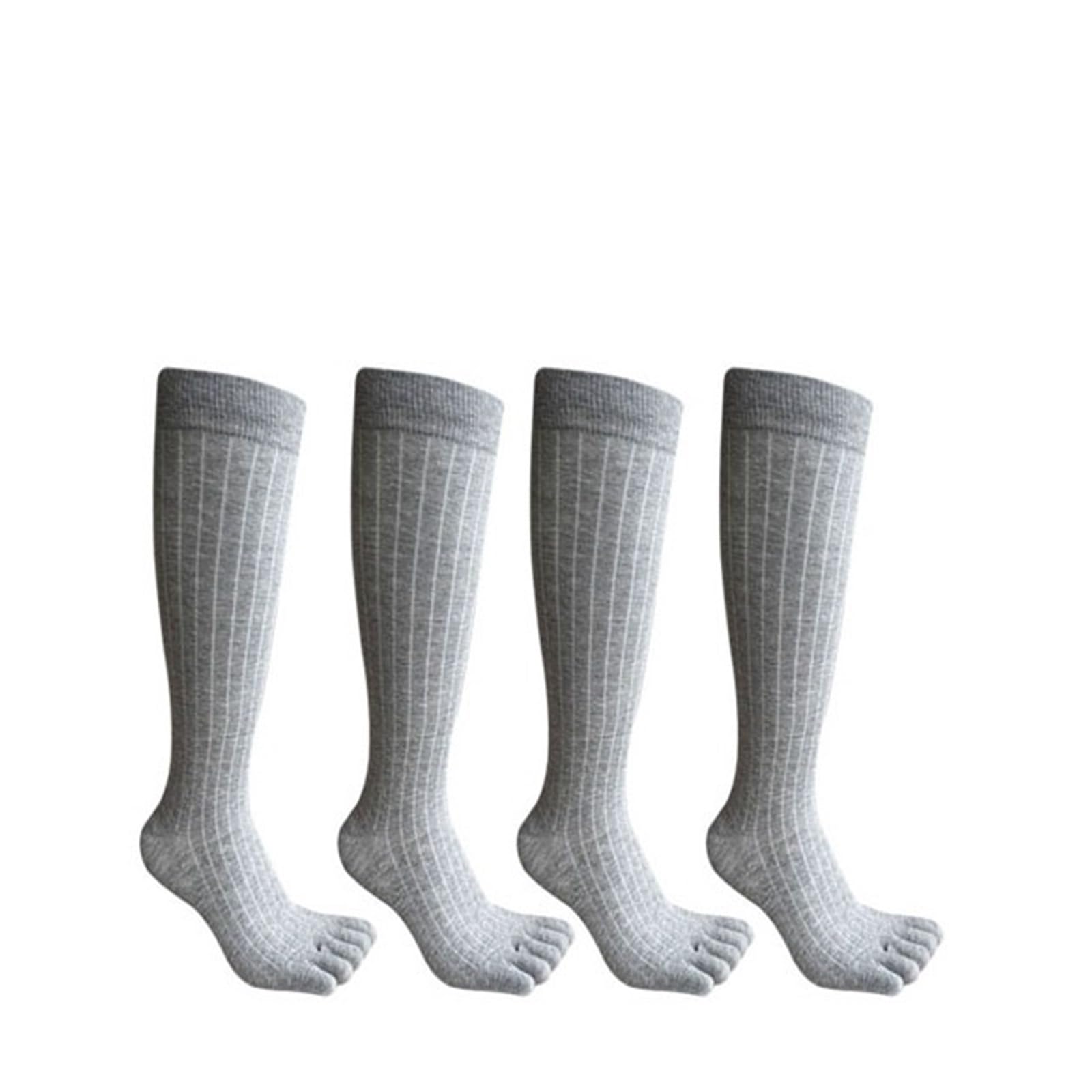 ITRHJTGP Finger Socks Five-Toed Socks Tabi Flip Flop Mens Running Kintoe Hiking for Fitness(4 Pairs grey)