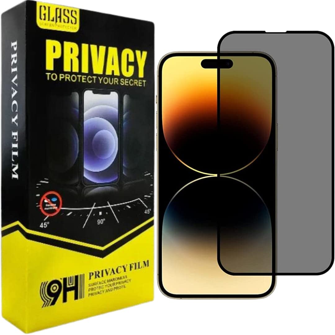 USTough Full Coverage Privacy Screen Protector for iPhone 14 Pro,13 Pro 6.1-Inch, Anti-Spy Privacy 9H Tempered Glass Film, 5D Premium HD Clear, Scratch Resistant