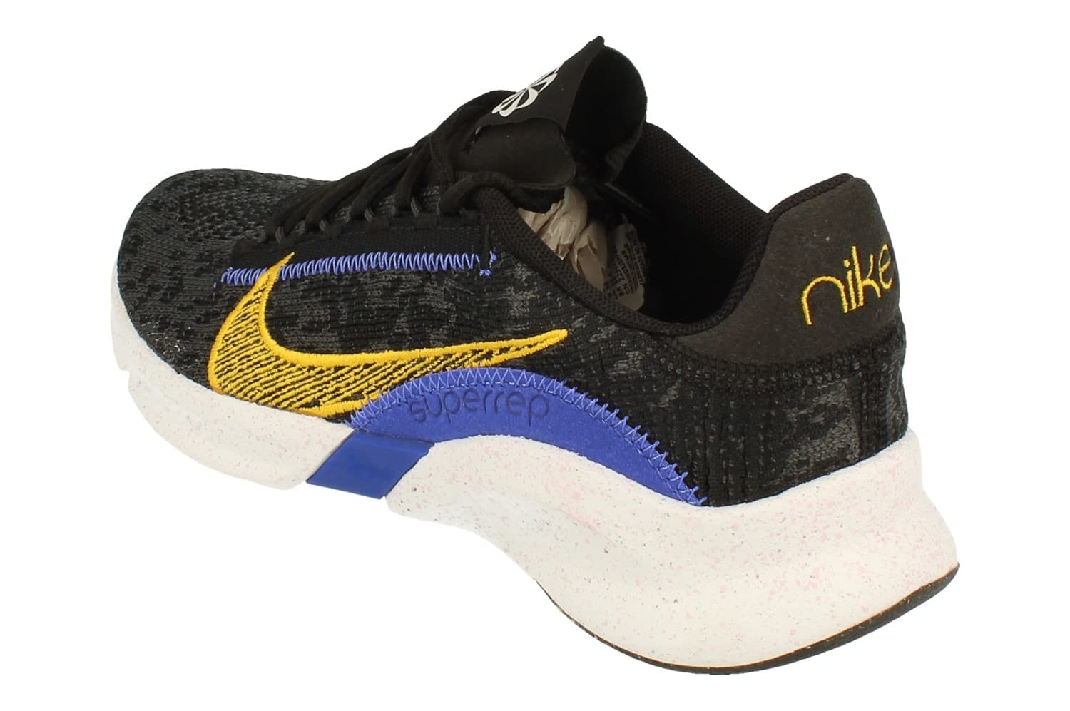 Nike Womens Superrep Go 3 NN FK Trainers DQ0305 Sneakers Shoes (UK 5 US 7.5 EU 38.5, Black Yellow Ochre 001)