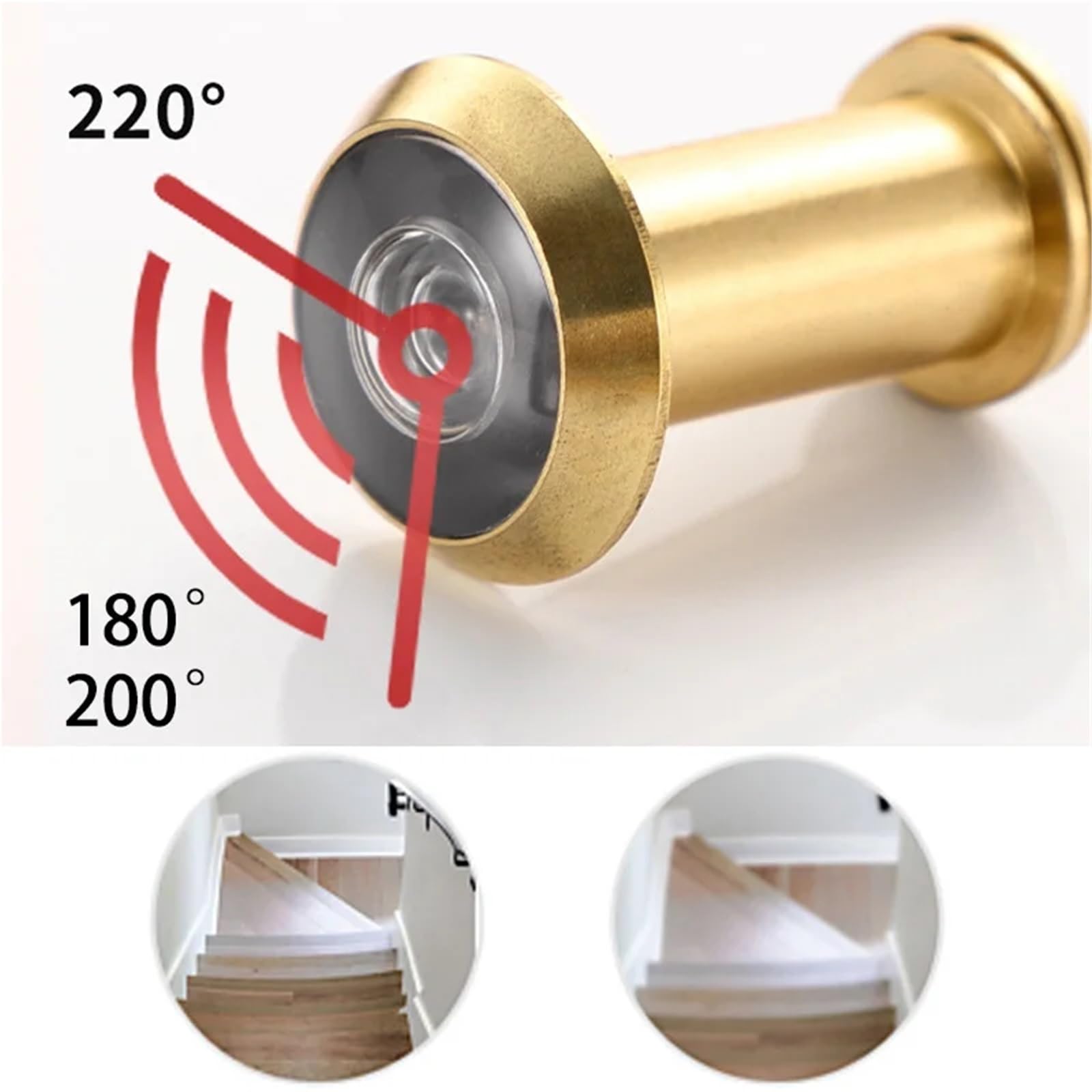 2 Stück Türspion aus Messing for die Sicherheit zu Hause, 14–26 mm Durchmesser, 35–80 Dicke, Torbeschläge für Haustür(28mm 50-80mm)