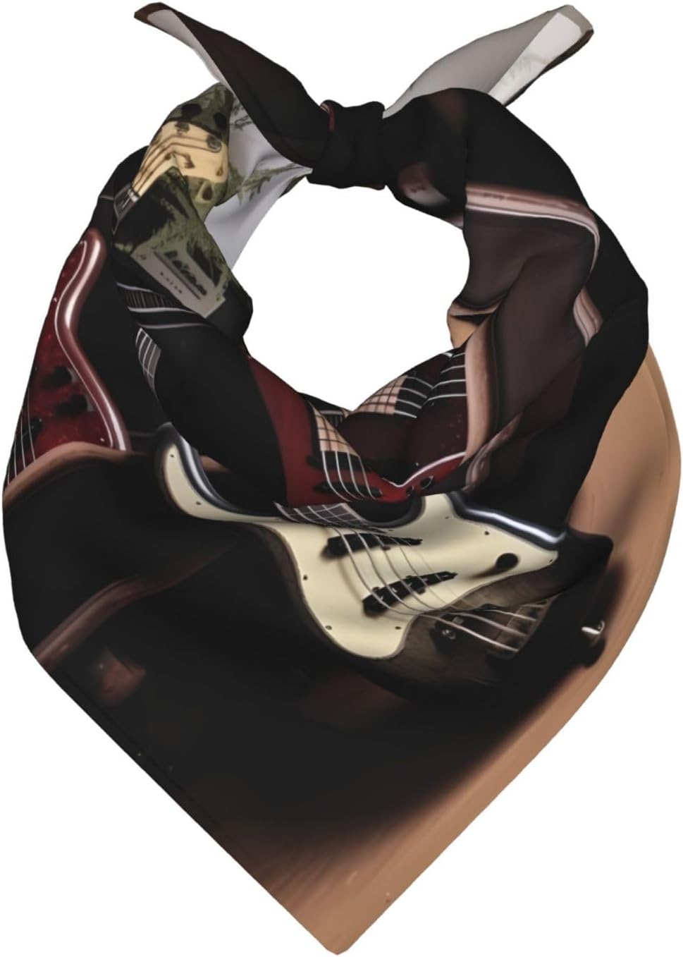 Guitar Bass Music Musical Instruments Bandanas for Men Women Sports Cooling Face Cover Square Scarfs Multi-Use Headband Neckerchief 22x22 in Sun Protection Neck Wraps Gift for Festival Party