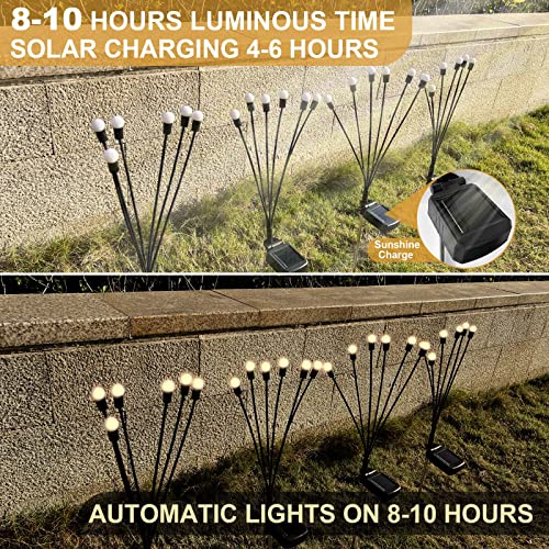 Xiilsie Solar Garden Lights, Solar Firefly Starburst Swaying Lights Sway By Wind, 2 Modes Solar Landscape Path Lights Outdoor Waterproof Garden Yard Pathway Decoration Lights (2 Pack) #TOP4
