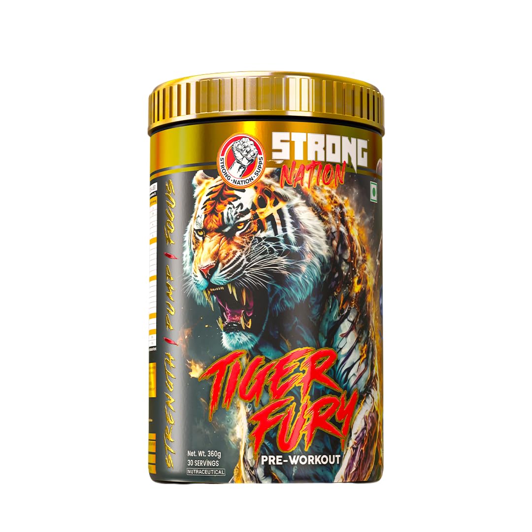Strong Nation SNS Tiger Fury Preworkout | 30 Servings| Optimal Caffeine & Di-Caffeine Dose | Coconut Water Powder with Electrolytes | No-Crash Formula | Free Shaker -360gm, Lychee-image-39