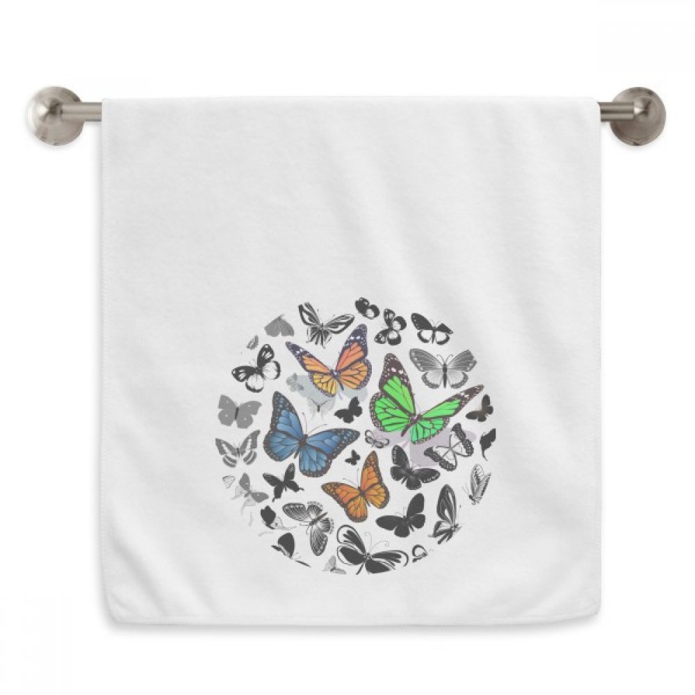 Serviette vintage papillons blanc 13x29 pouces essuie-mains moelleux
