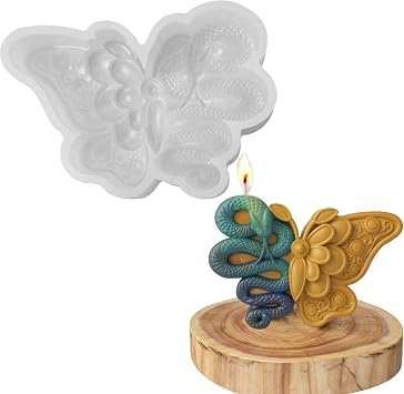 3D Butterfly Silicone Candle Mold Lovely Butterfly Car Freshie Silicone Mold Butterfly Silicone Fondant Chocolate Candy Mold for DIY Candle Soap and Cake Decor Butterfly Snake