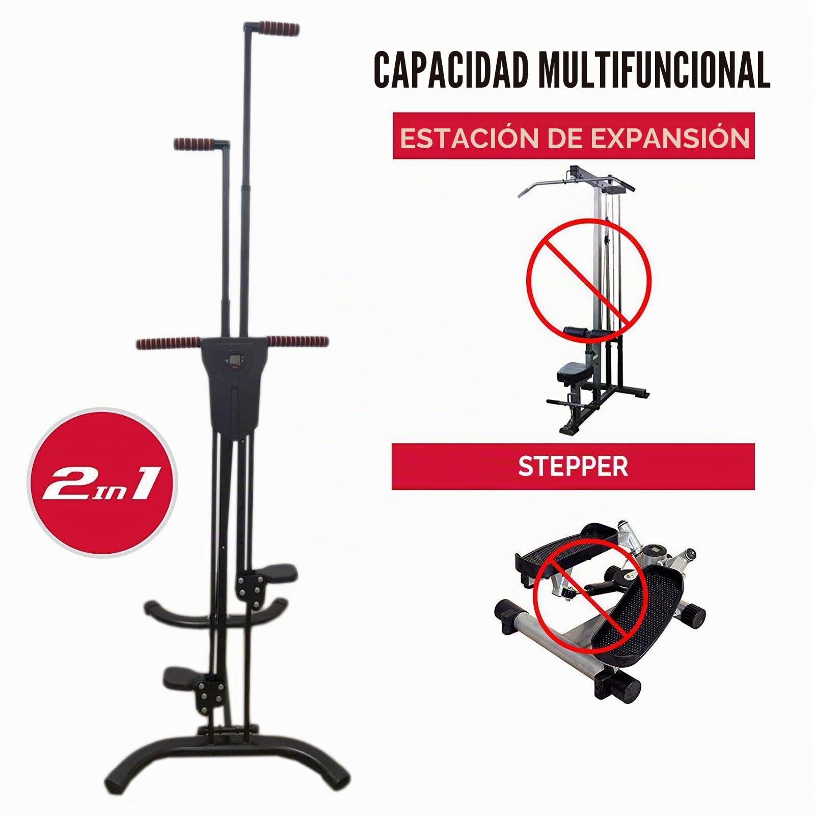 FFitness FLMD410N Stepper Climber Alpinista Vertical Maquinaria Escalada Vertical Workout Ejercicios Cardio Gimnasio Doméstico Aeróbico Entrenamiento HIIT Scalamontañas