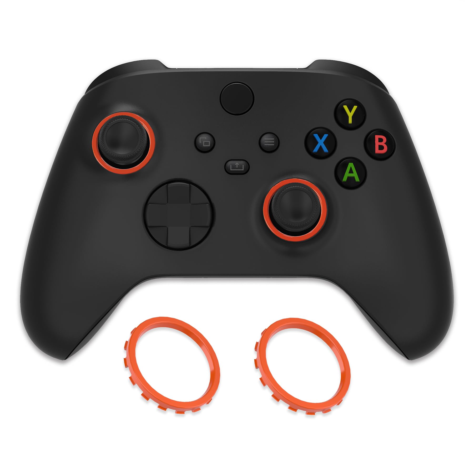 eXtremeRate Anillos de Joysticks para eXtremeRate Carcasa ASR Versión para Xbox Series X/S Control Anillos de Acentos Rings Accesorios para Xbox One Elite, Elite Series 2 Mando(Naranja)