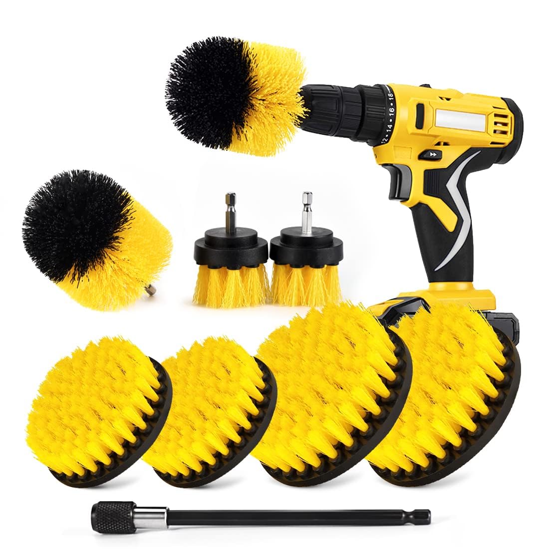 Drill Brush Attachment Set, Power Scrub Brush for Cleaning, All Purpose Scrubber Brushes with Extended Attachment for Bathroom Kitchen Surface, Grout, Tub, Shower, Tile, Corners, Car (B0D1CN26Z7) Amazon Price History, Amazon Price Tracker
