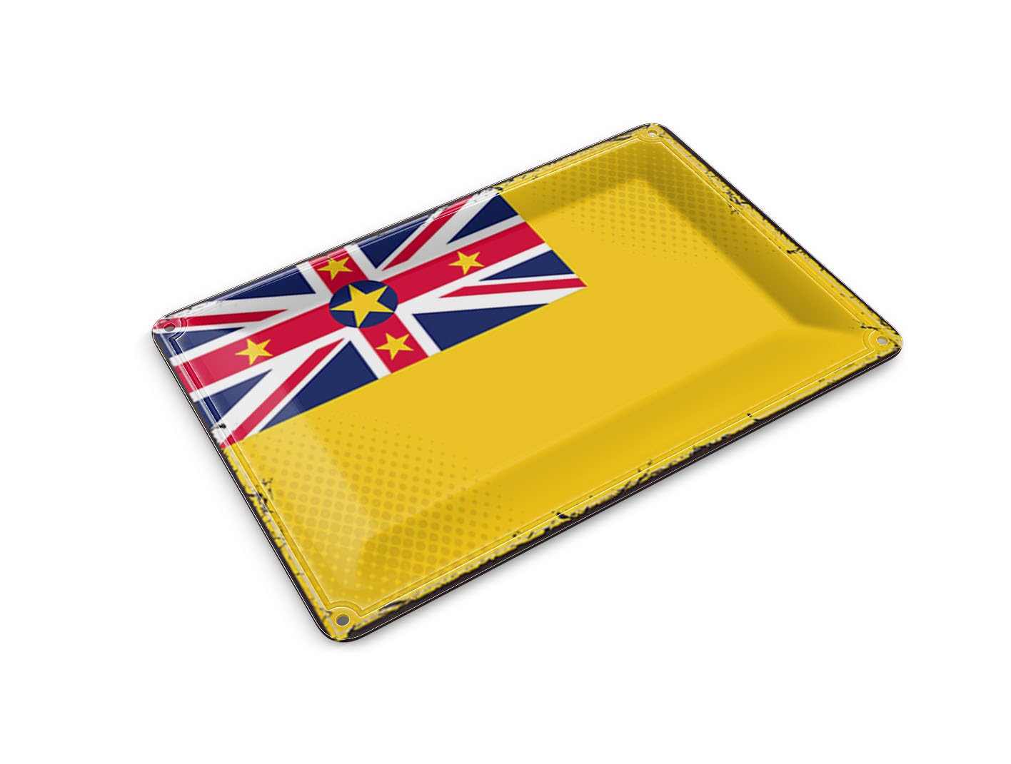Femer Tin Postcard Niues Flag 14 x 10 cm Retro Flag of Niue Decorative Sign