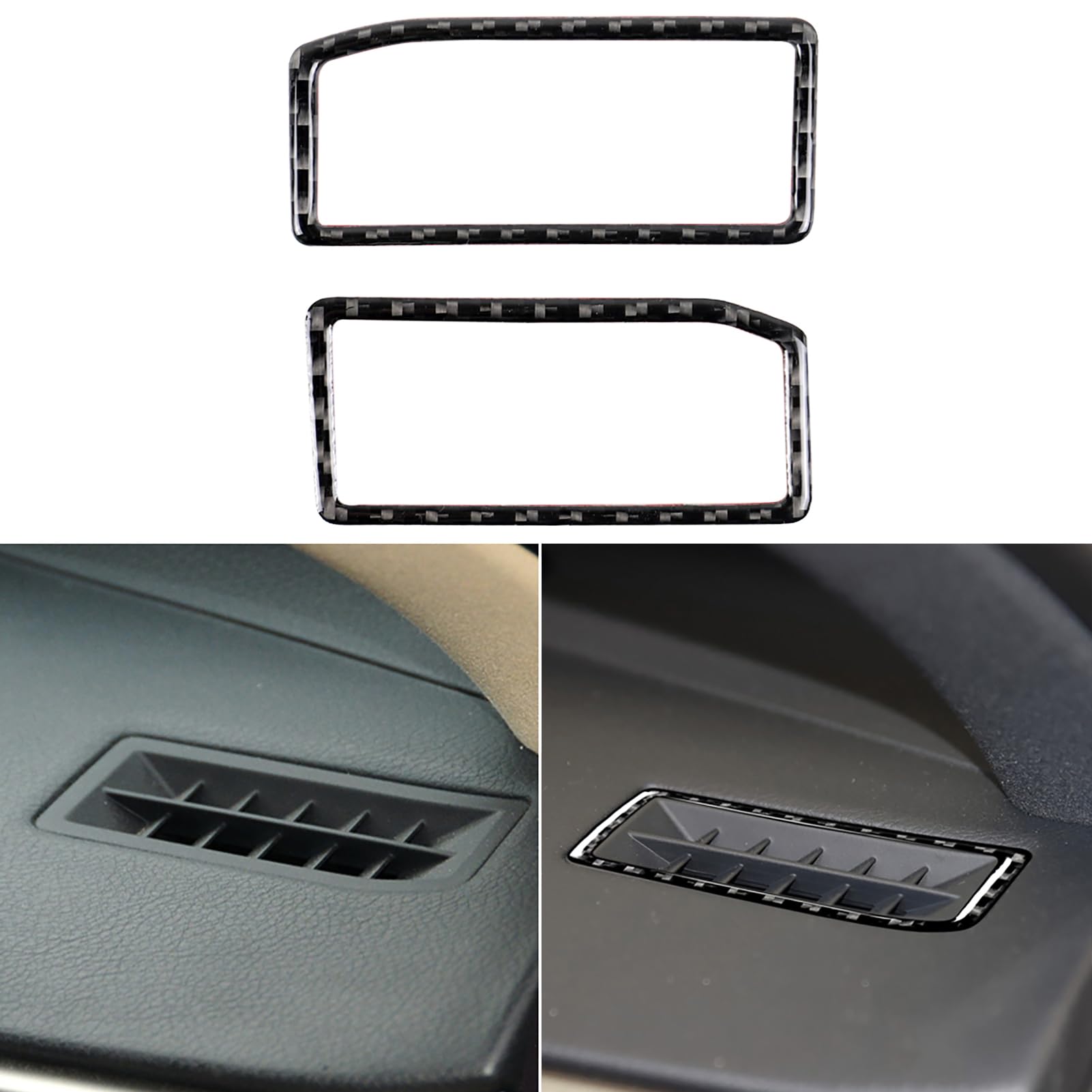 NVCNX Car Dashboard Defogging Air Vent Frame Cover Decal Compatible with Lexus ​IS250 2014 2015 / IS200t 2016 2017 / IS300 2016-2020 / IS350 2014-2020 Carbon Fiber Interior Trim Accessories Black