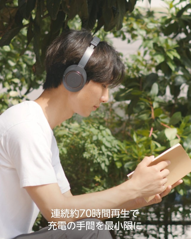 audio-technica ワイヤレスヘッドホン Bluetooth マイク付き 最大70時間再生 密閉型 ブラック ATH-SR30BT BK オーディオテクニカ ATH-SR30BT ワイヤレスヘッドホン
