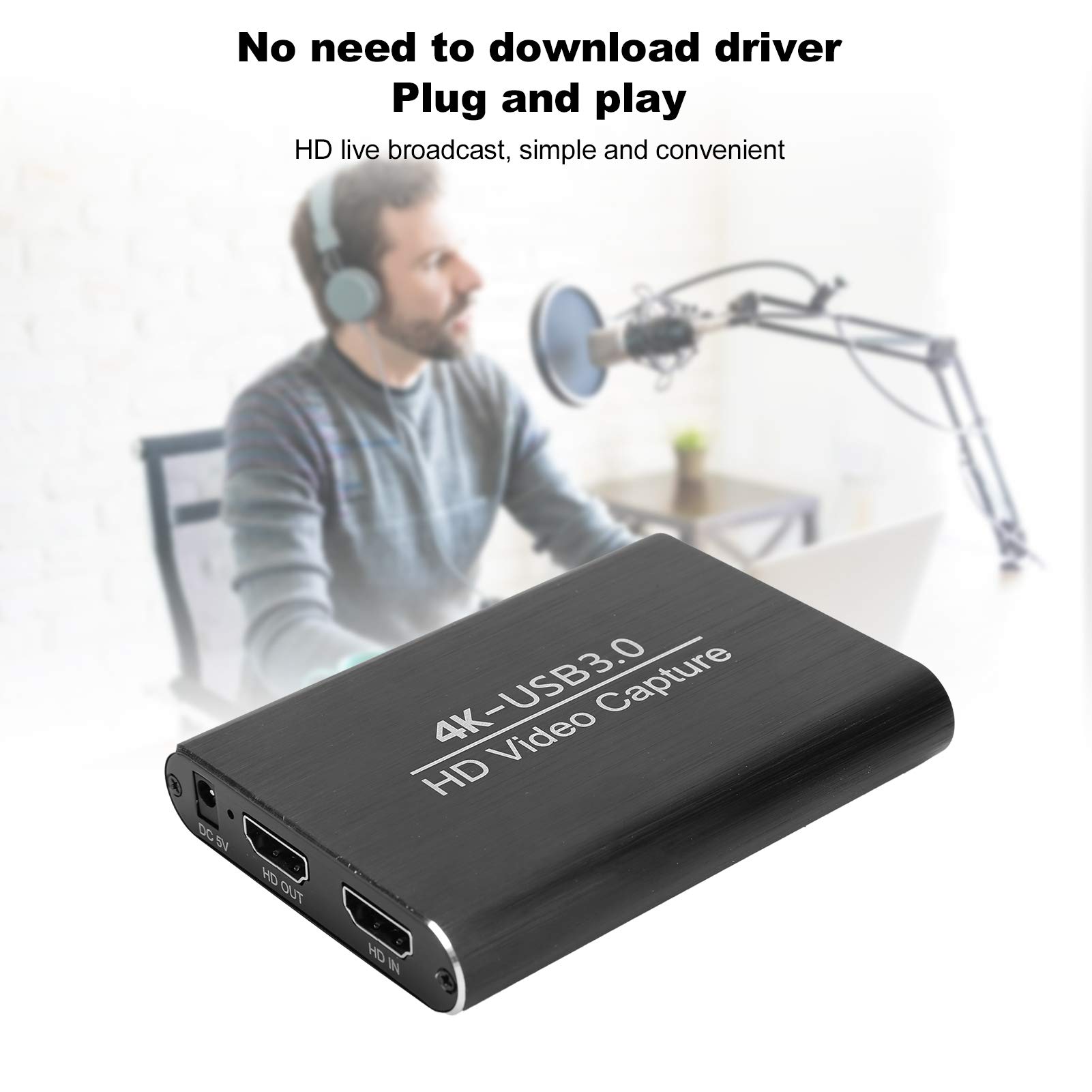 Aleación de Aluminio USB3.0 Tarjeta de adquisición de Video HD Tarjeta de Captura de Video Dispositivo de Captura de Video HDMI 4K HDMI para grabadora OBS 4K 60Hz 1080P para computadora portátil