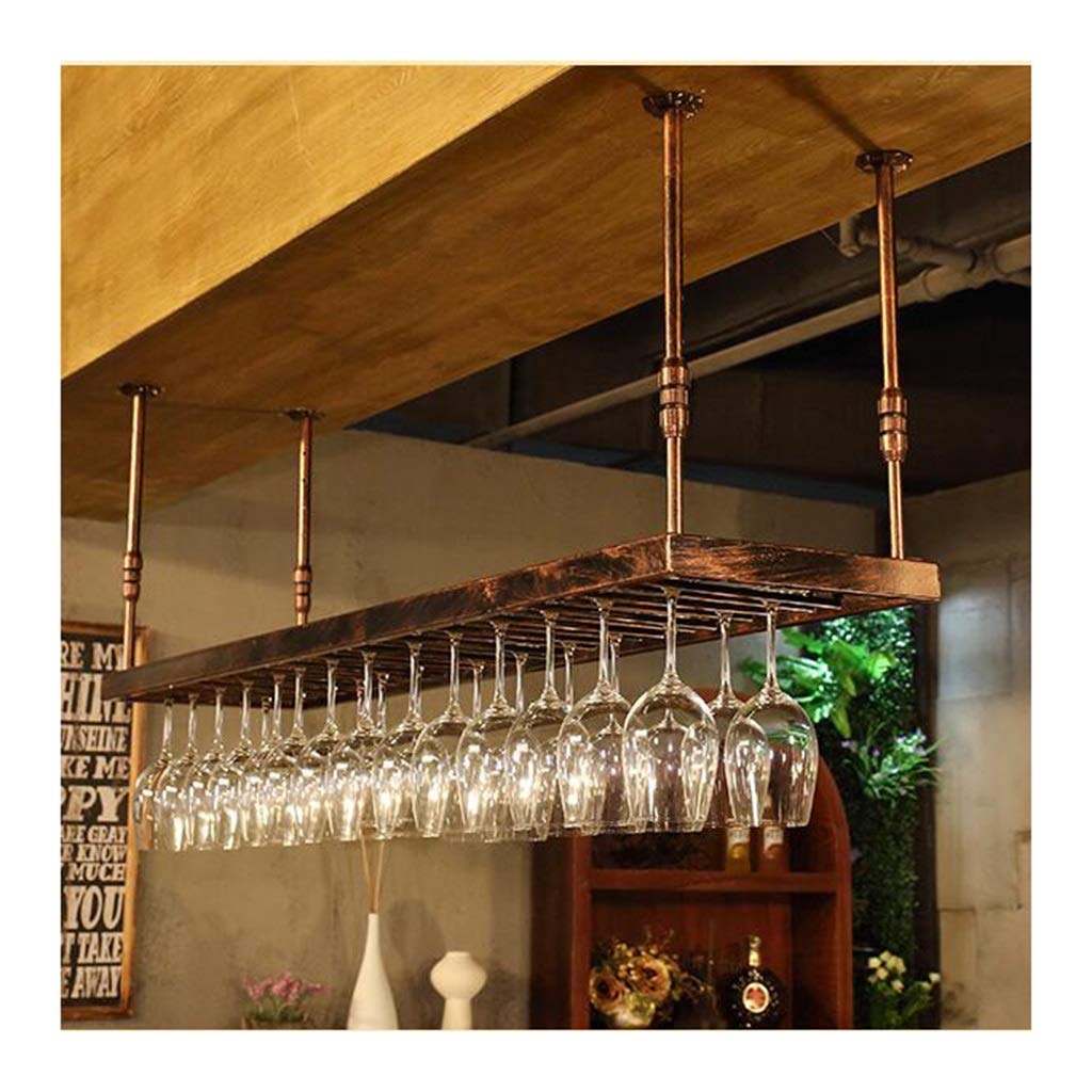 Porte-verre à vin européen suspendu marron pour bar de cuisine moderne