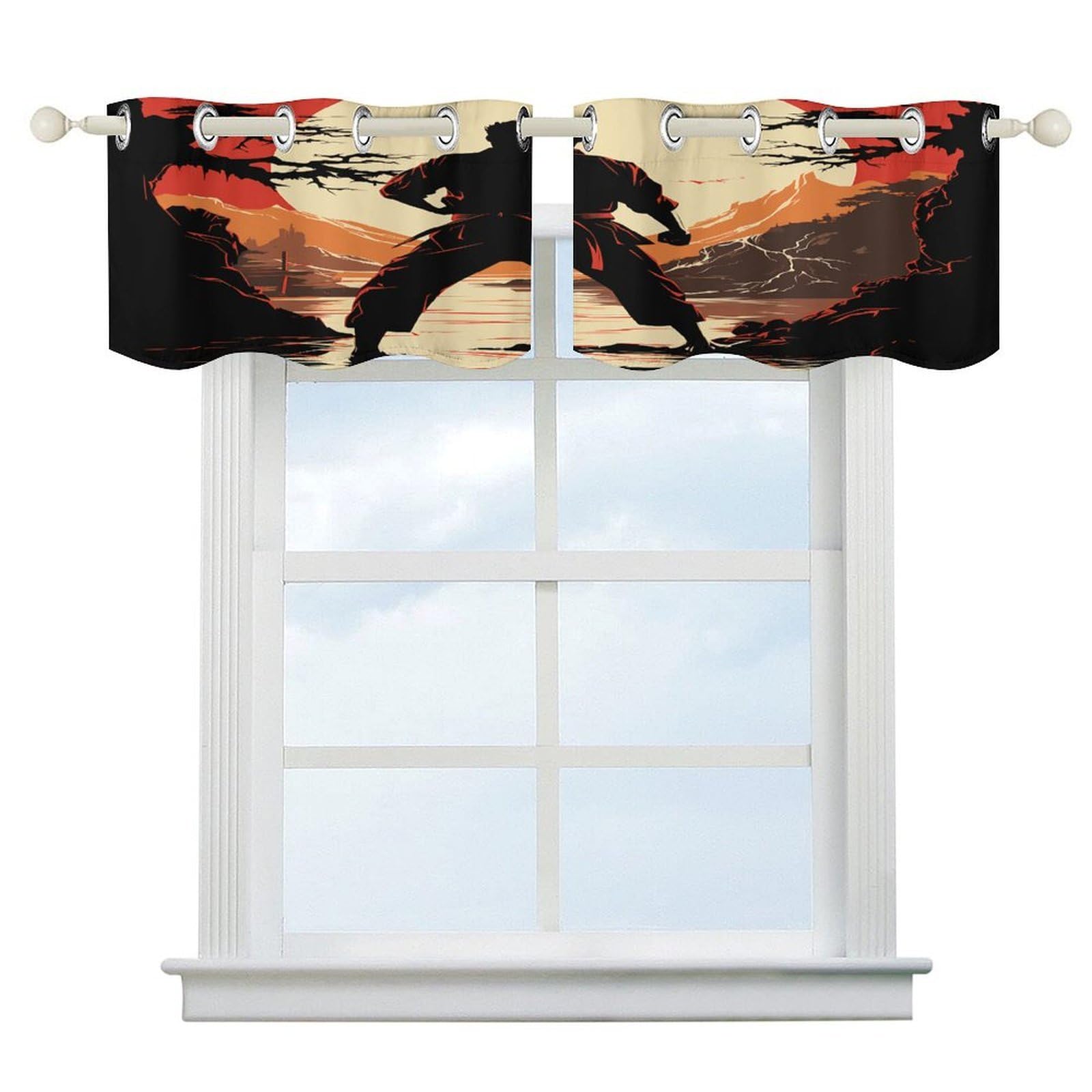 Fekiloot Men's Style Karate Short Curtains Valance Curtain
