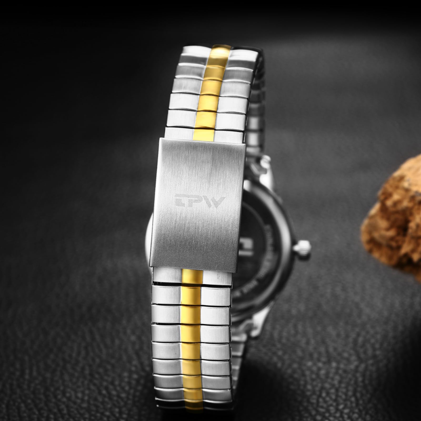 JewelryWe Reloj Correa Elástica Mujer: Reloj de Pulsera Cuarzo Analógico Clásico Retro Forma Tonel Escala de Números Romanos Claro y Fácil de Leer - para Regalos