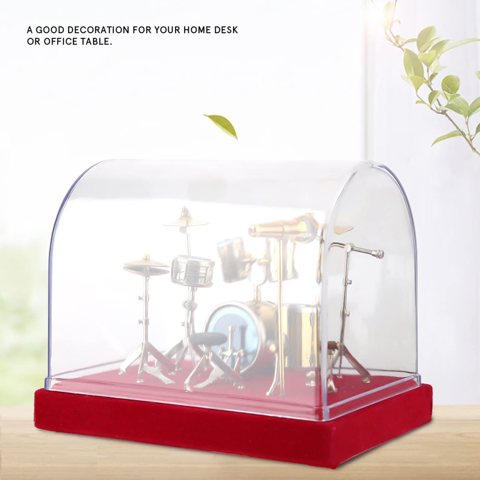 Mini Schlagzeug Set Miniatur-Musikinstrument Dekor Mini-Ornamente Handwerk Wohnkultur (14cm)