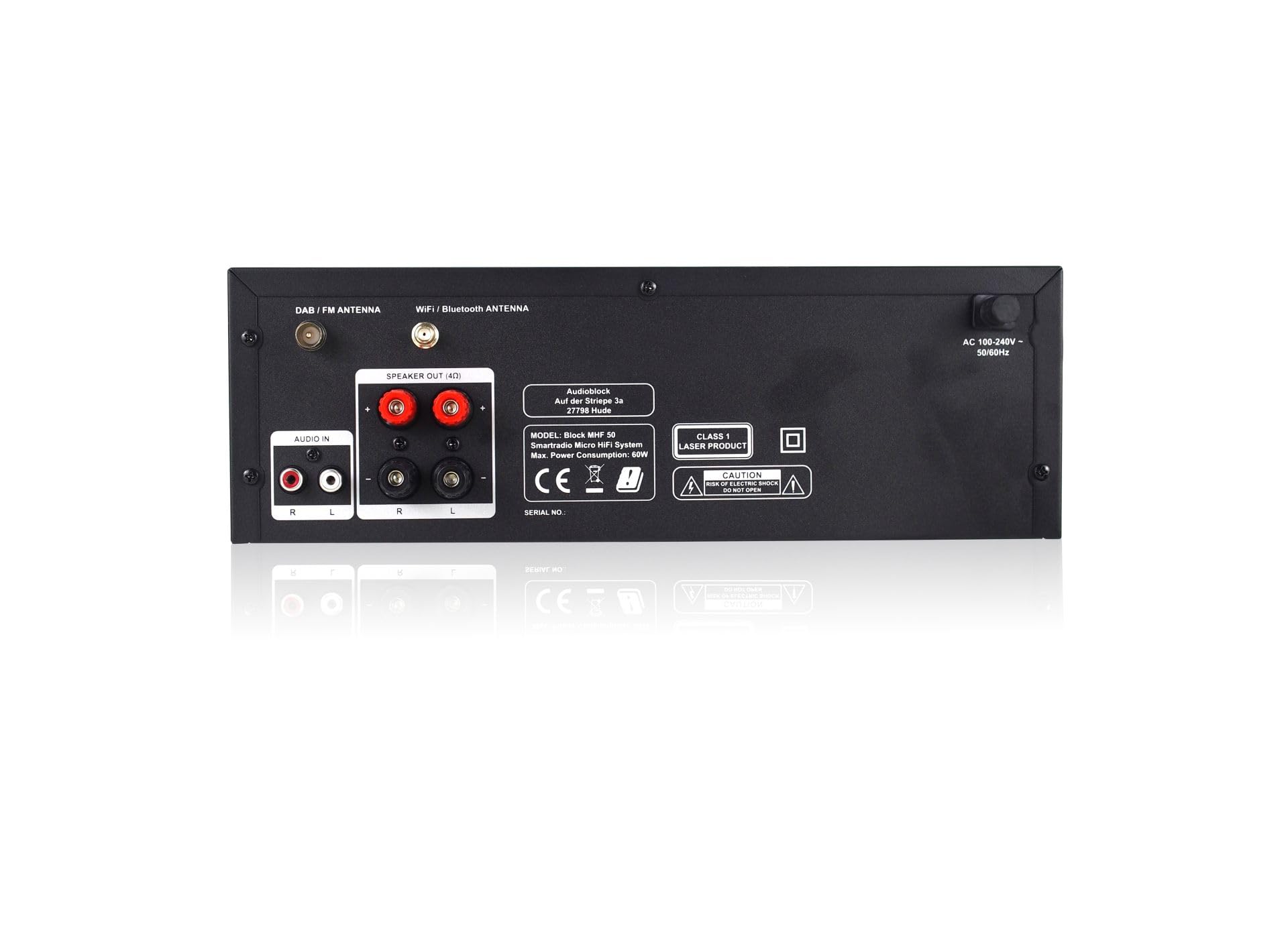Block MHF-50 Kompaktanlage inkl. Lautsprecher - Spotify Connect Ready - DAB+/UKW/Internetradio 30.000 Sender - CD & USB MP3 Player - Bluetooth Streaming - 4" Farbdisplay dimmbar (Saphirschwarz)