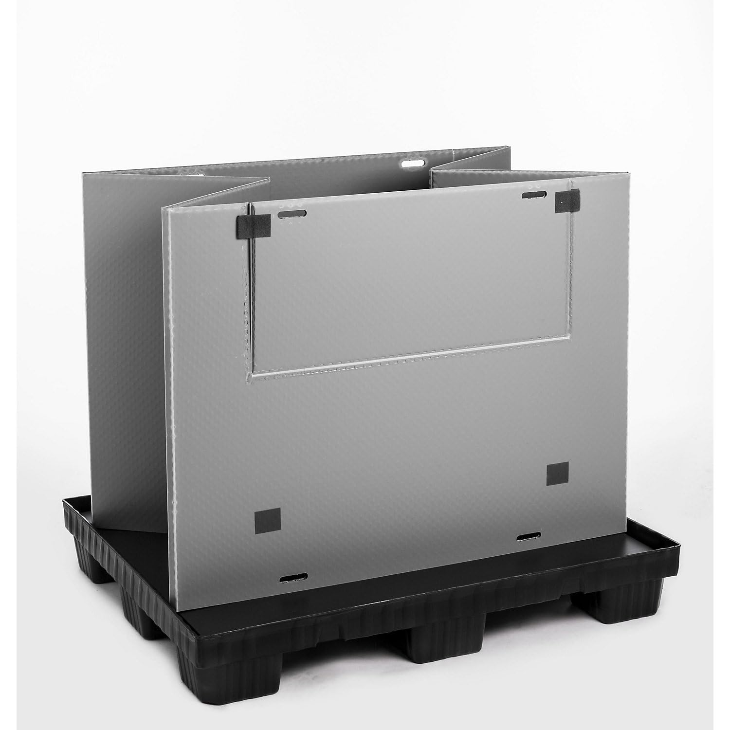 kaiserkraft | Palettenbox | Faltbar | grau | 1200 x 1000 x 1000 mm