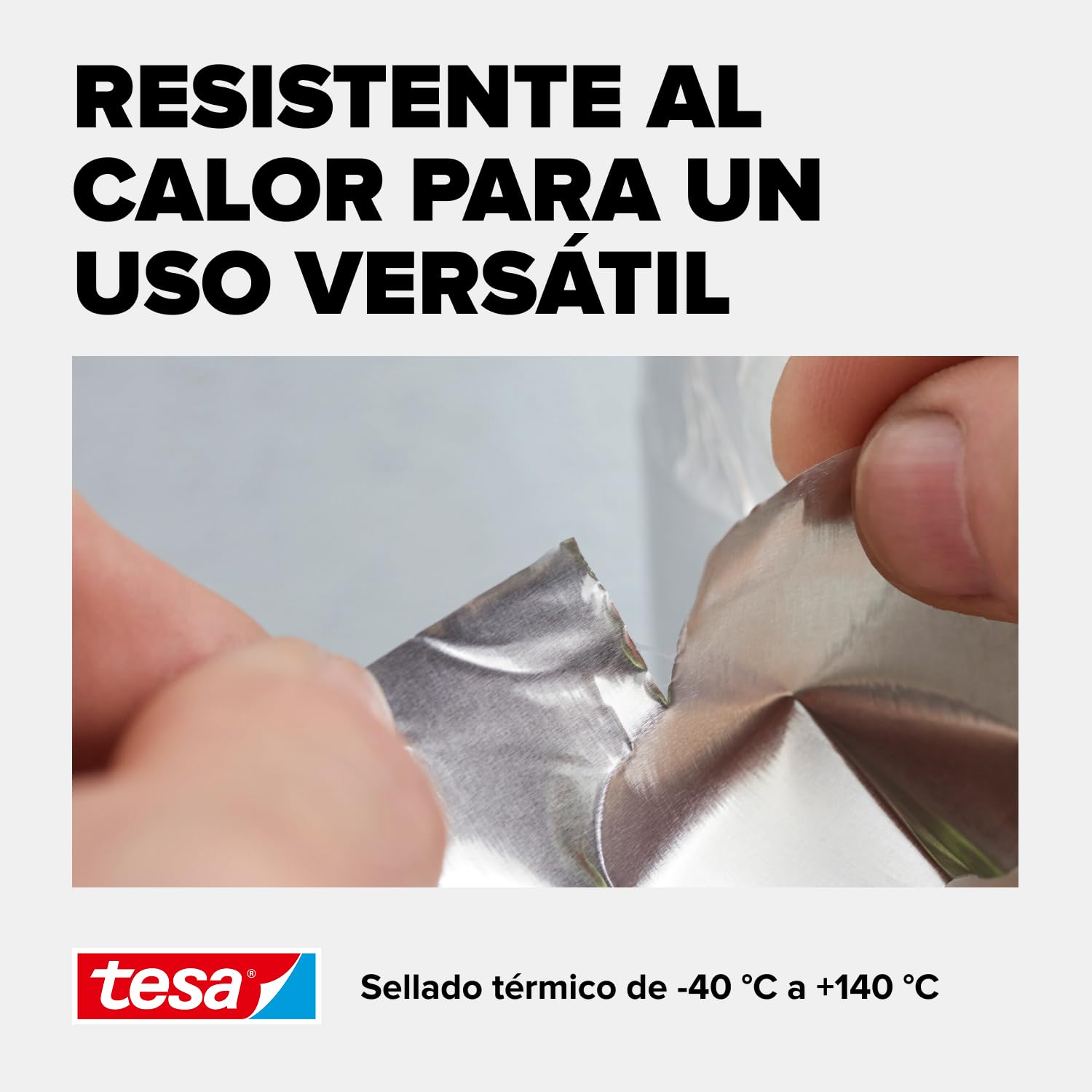 tesa 56223-00000-01-Cinta de Aluminio 50 micras-10m x 50mm, Standard, 10mx50mm