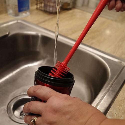 Miniatura 6 de Treasure Gurus - Juego de 2 cepillos limpiadores de pipas de silicona de mango largo sin BPA y cerdas de silicona para limpiar botellas de plástico