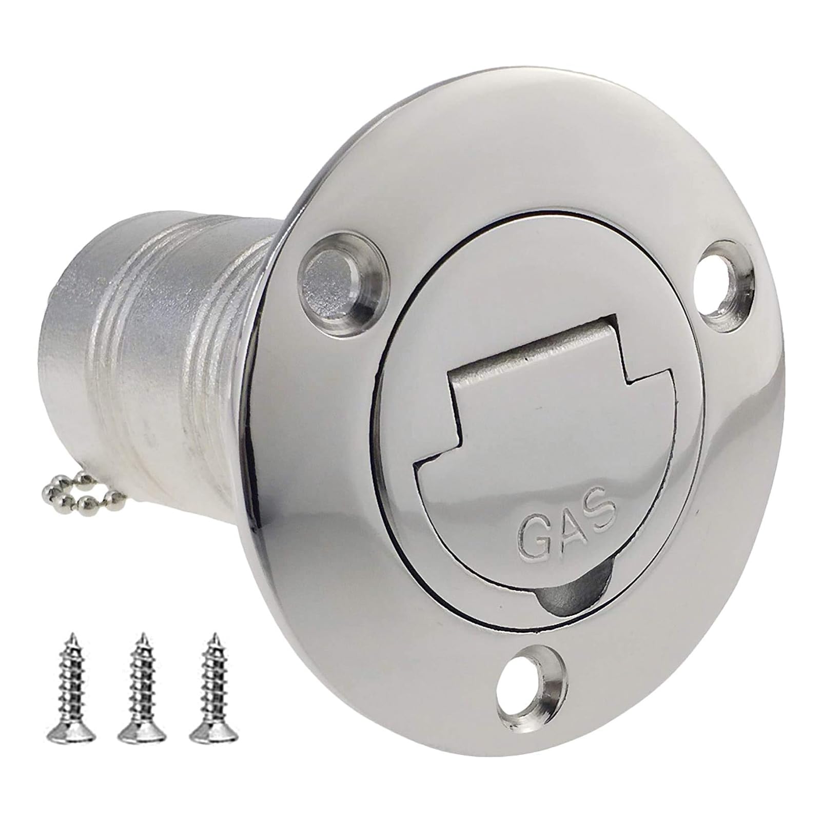 ISURE MARINE 1-1/2"(38mm) Boat Gas/Fuel/Diesel/Water/Waste Deck Fill/Filler with Keyless Cap 1-1/2" Marine Mirror- Polished 316 Stainless Steel