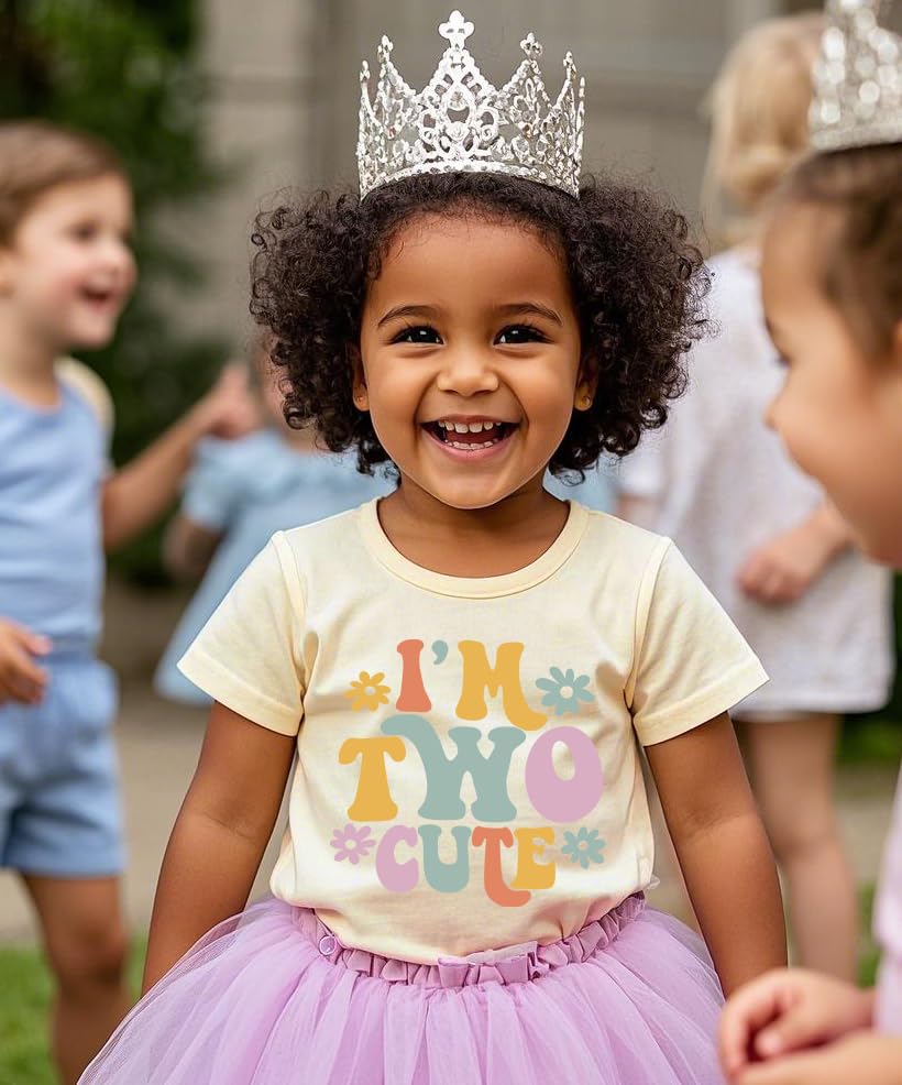 Image of Toddler Boys Girls 2nd Birthday Shirt Outfit for Kids Two Years Old Birthday Gift for Party Short Sleeve Tshirt