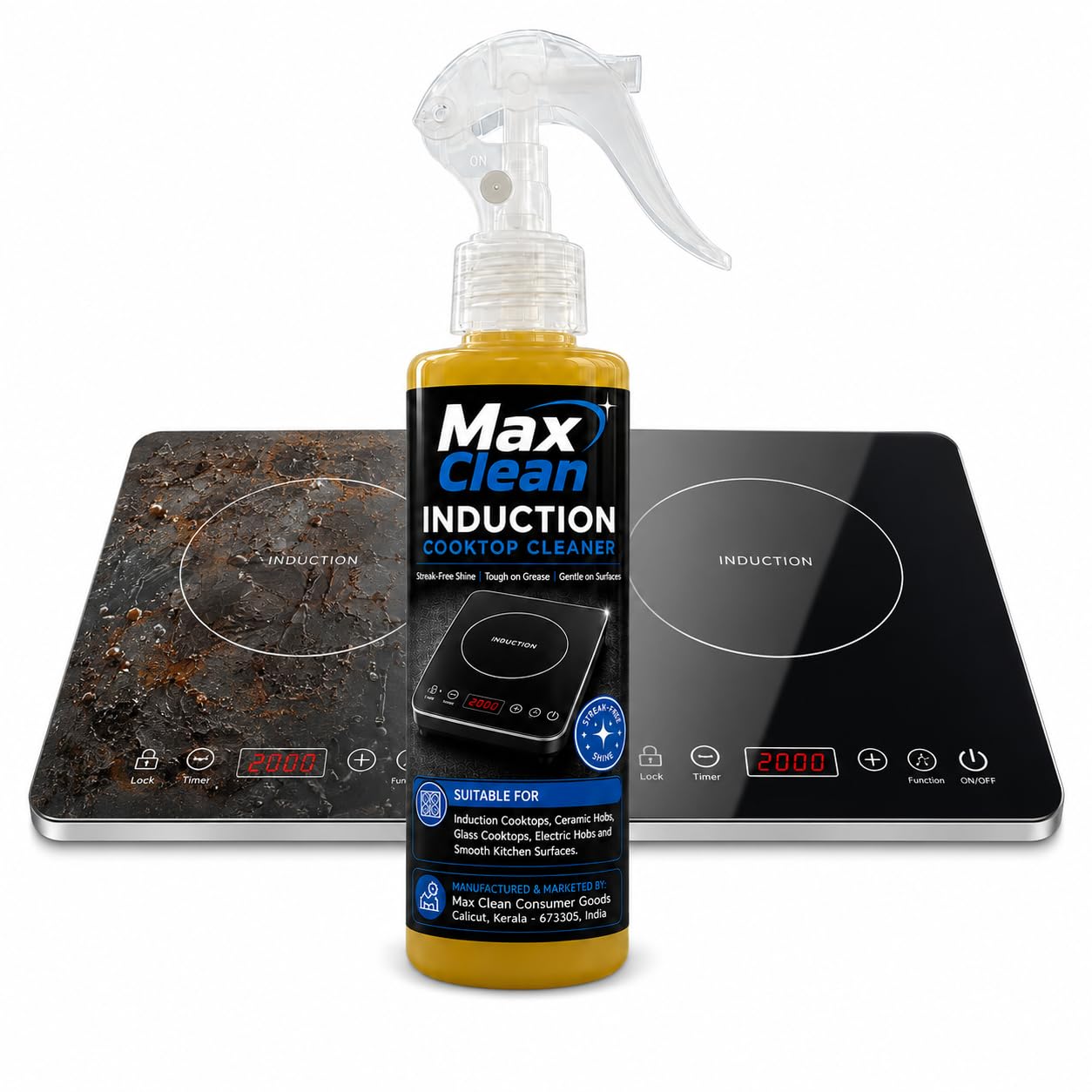 Induction Cooktop Cleaner Liquid for Glass & Ceramic Stove Tops | Removes Grease, Oil Stains, Burnt Food Residue & Tough Kitchen Dirt | Streak-Free Shine | Easy to Use Surface Cleaner (1)-image-43