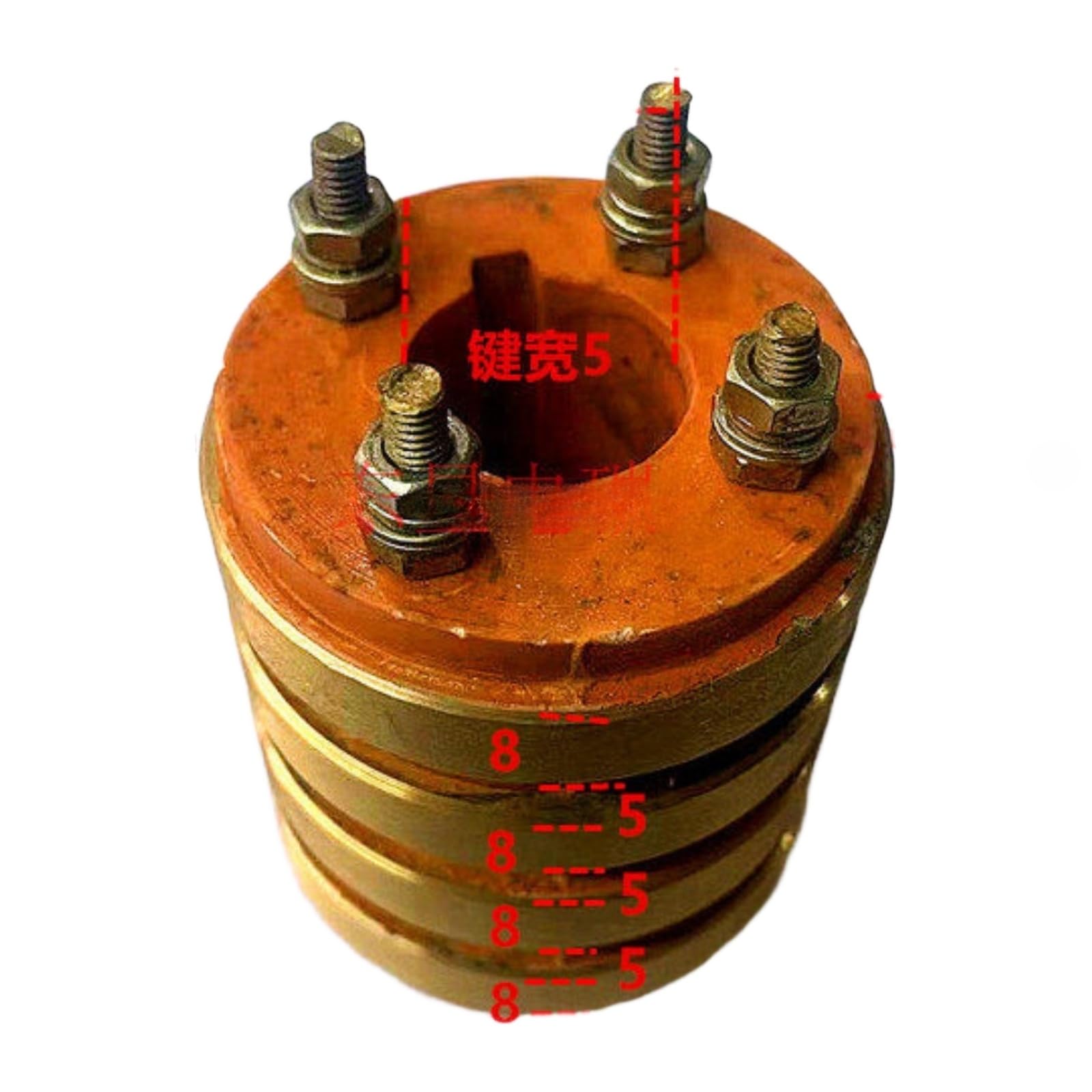Anillo colector conductor, 4 circuitos | Dimensiones: 20/25/30X60X70/75/6X12X20; anillo de cobre; escobilla de carbón(Slip ring 20*50*58)