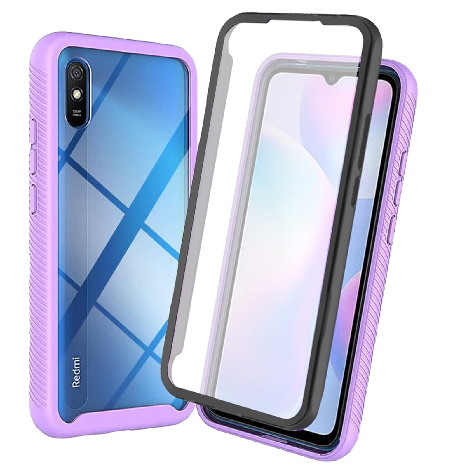 XINYEXIN Cover Per Motorola Moto E40/E30/E20, Custodia Antiurto Traslucida Con Supporto Anello 360° E Piastra Magnetica, Rosso