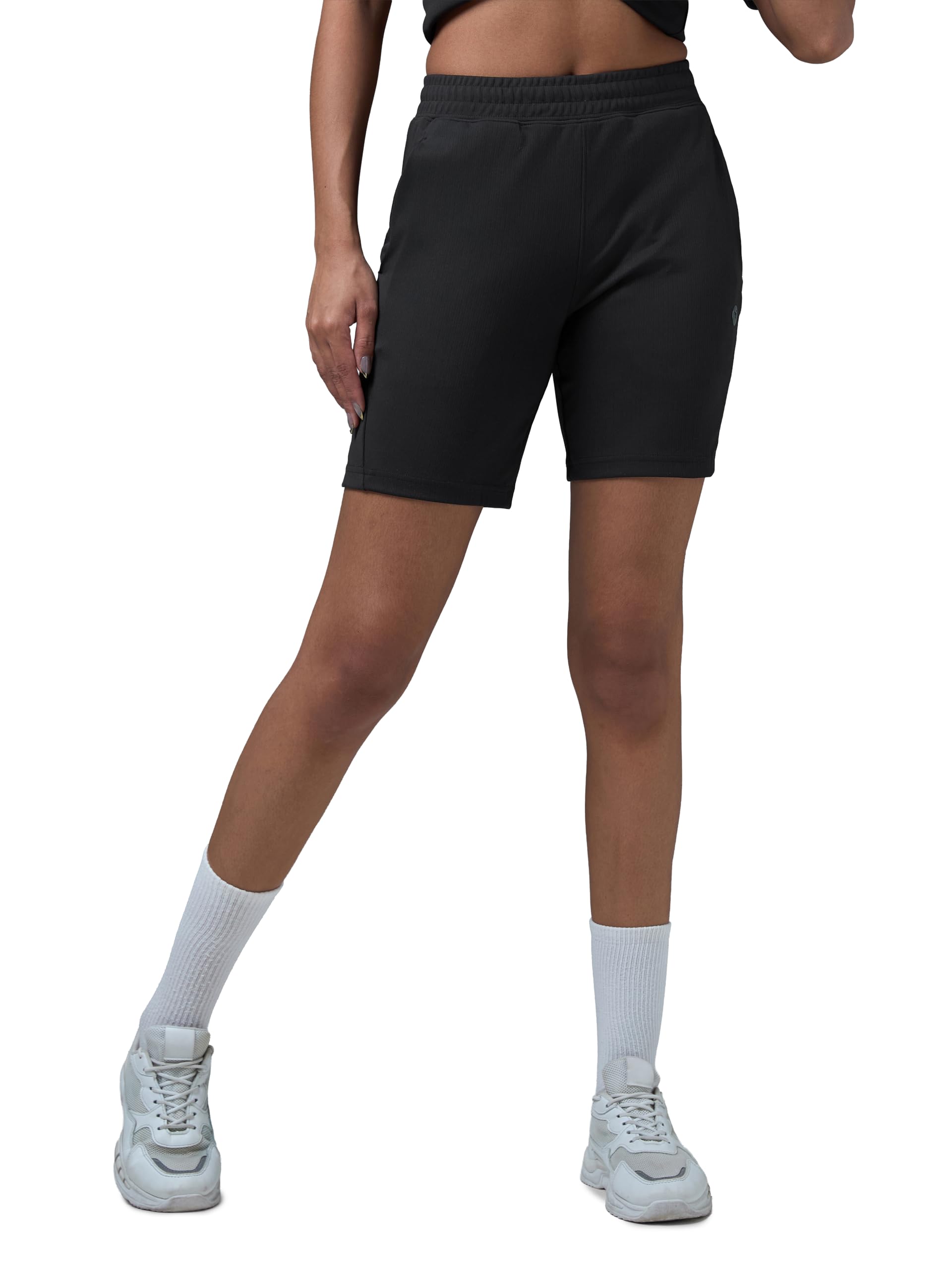 TECHNOSPORT Women's Regular Fit Sports Shorts with Elasto Plus for Running & Gym-image-10