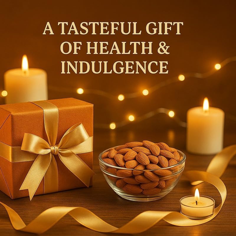 Image of Vbalaa Premium Almonds 300gm | 100% Natural & Pure | No Added Preservatives, Colors & Artificial Flavours | Rich in Nutrition | Ideal for Snacking & Gifting
